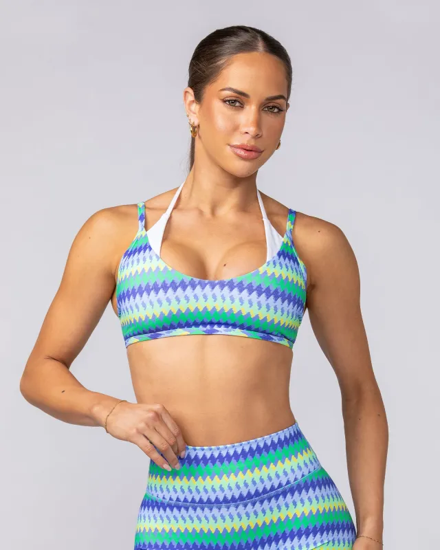 Stellar Bralette - Blue Fiesta Print sold by Muscle Nation