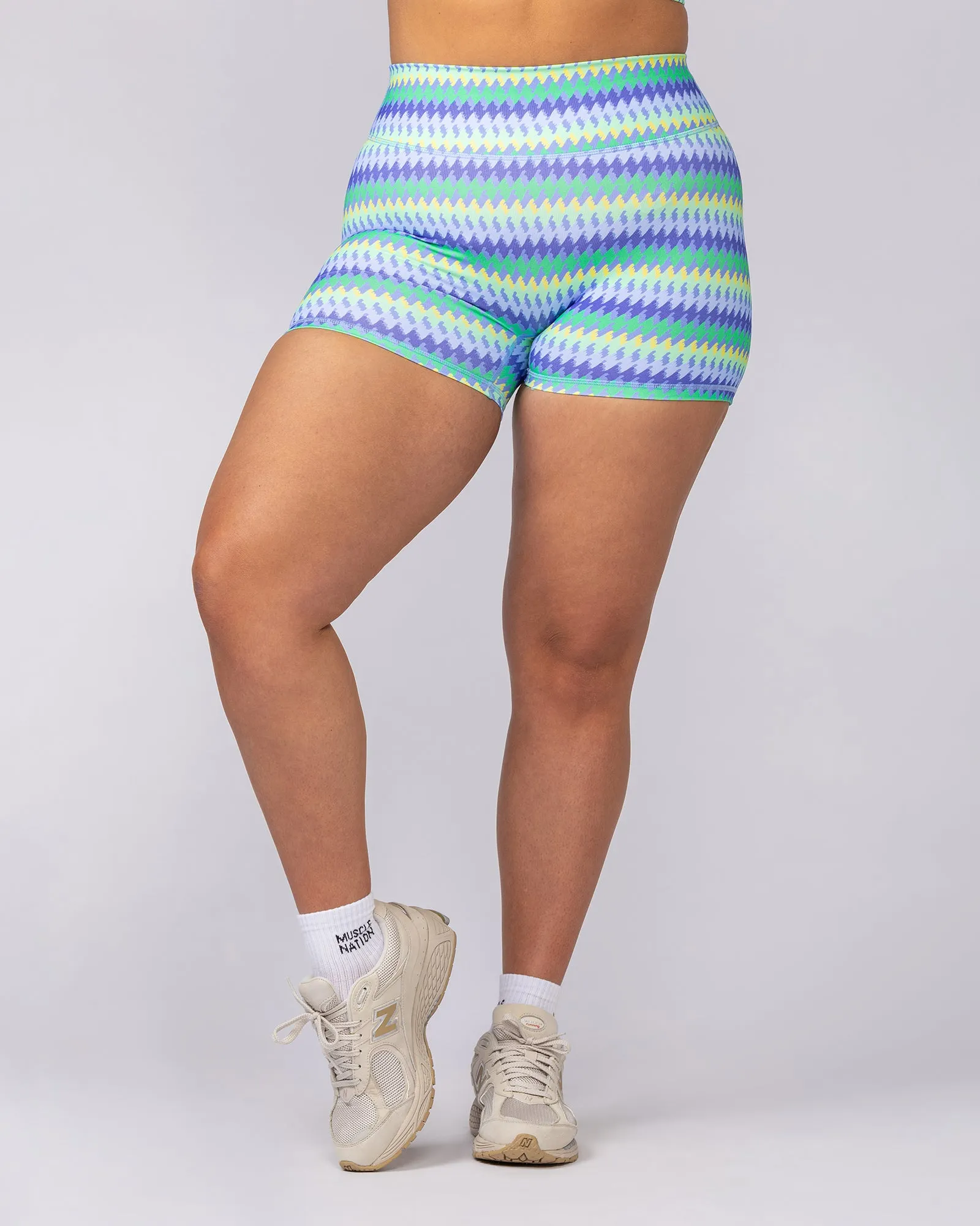 Instinct Scrunch Midway Shorts - Blue Fiesta Print sold by Muscle Nation product image thumbnail 2