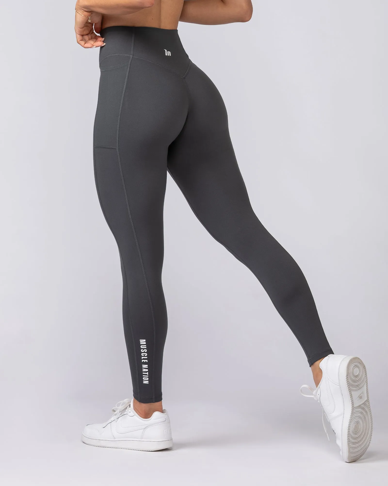Everyday Pocket Ankle Length Leggings - Granite sold by Muscle Nation