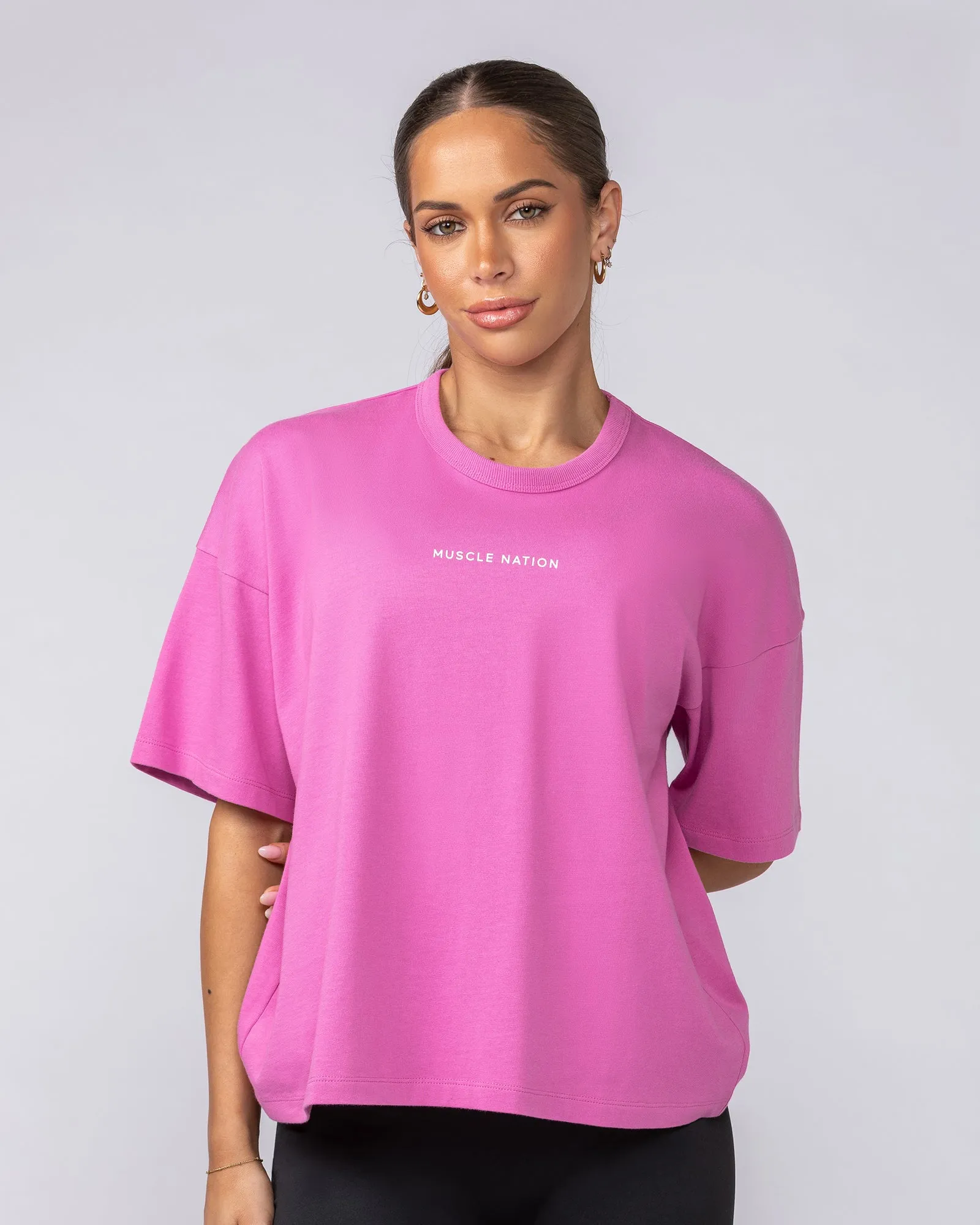 Boxy Fit Tee - Hibiscus sold by Muscle Nation