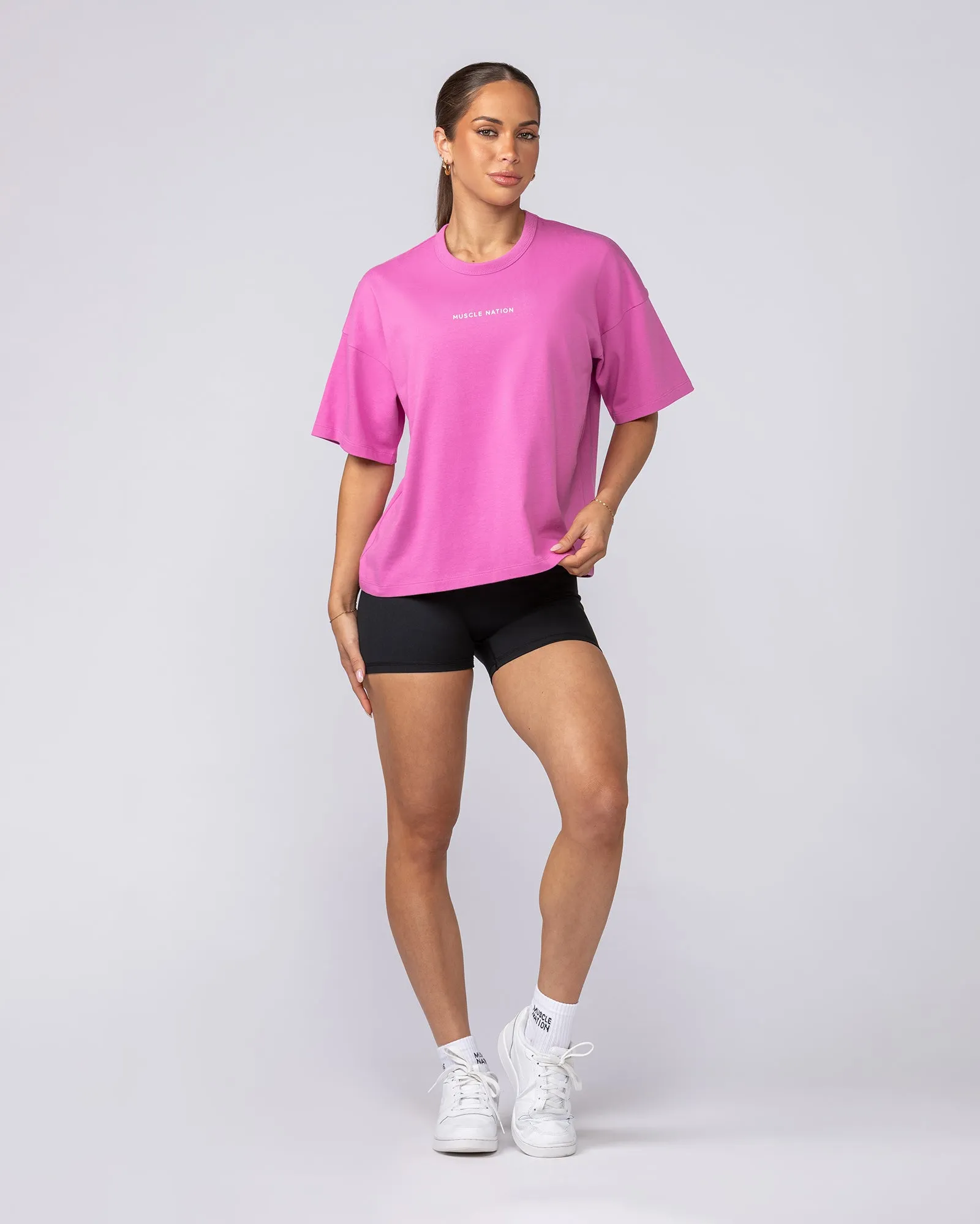 Boxy Fit Tee - Hibiscus sold by Muscle Nation product image thumbnail 5