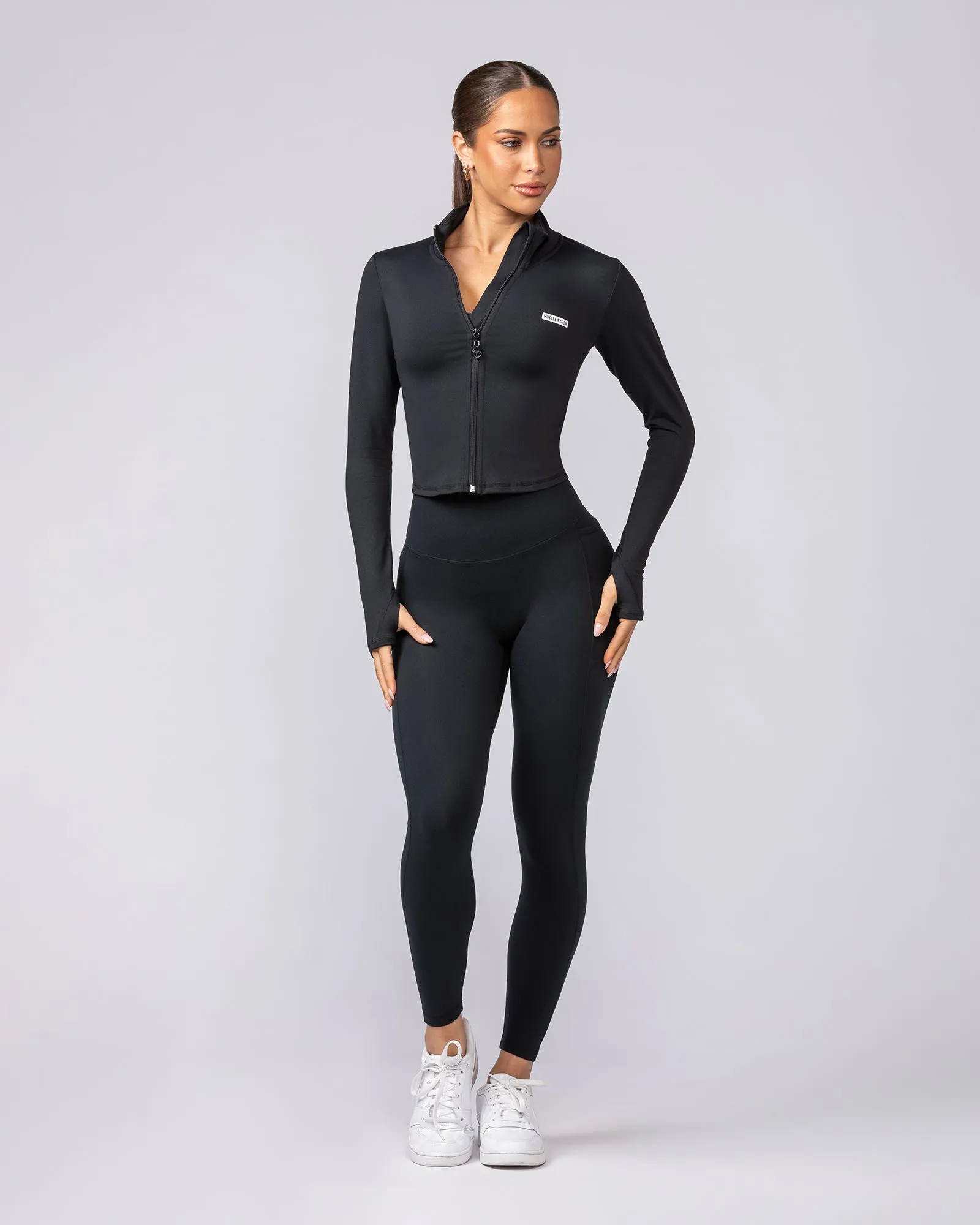Favourite Cropped Zip Through - Black sold by Muscle Nation product image thumbnail 5