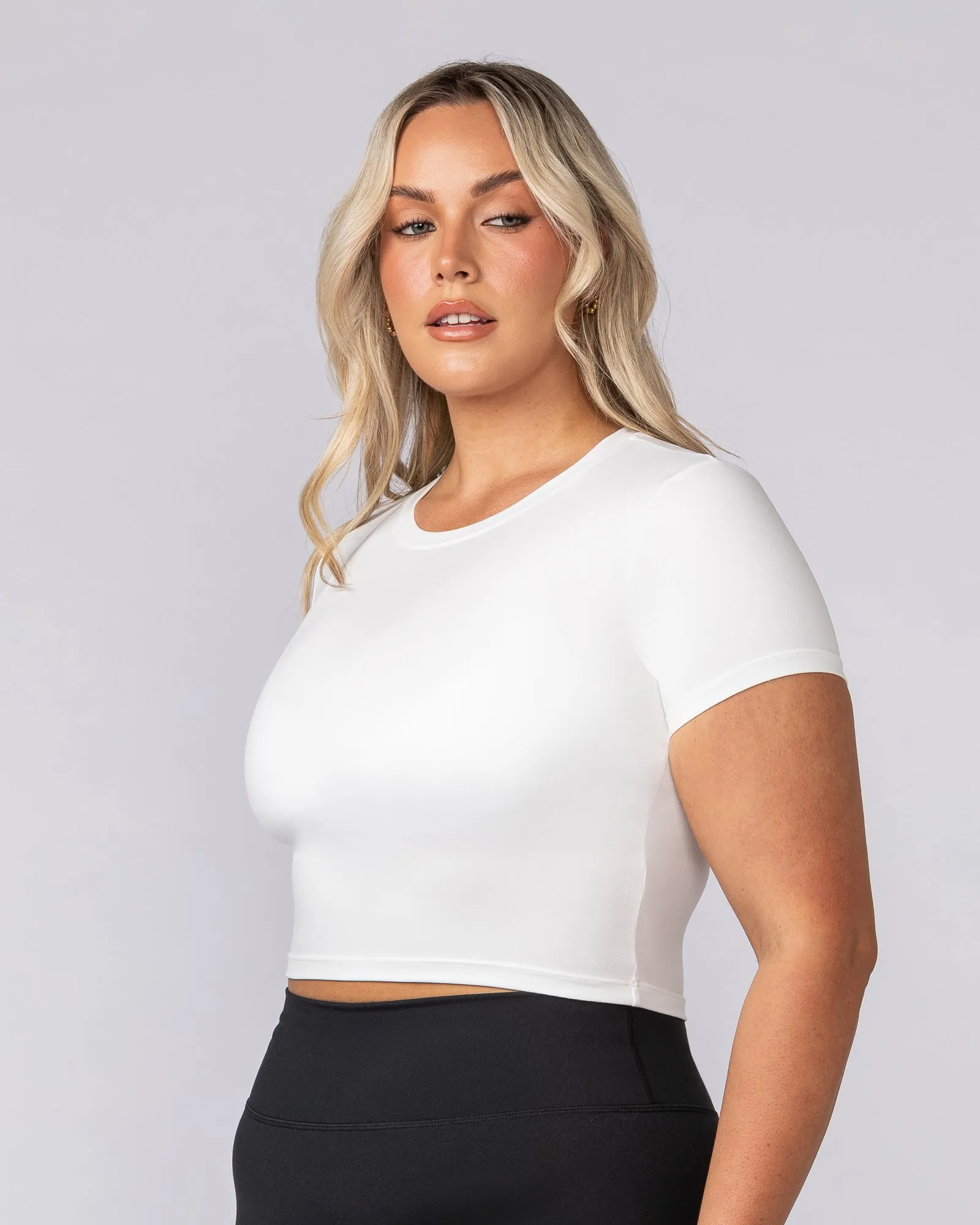 Essential Cropped Tee - Milk sold by Muscle Nation product image thumbnail 2