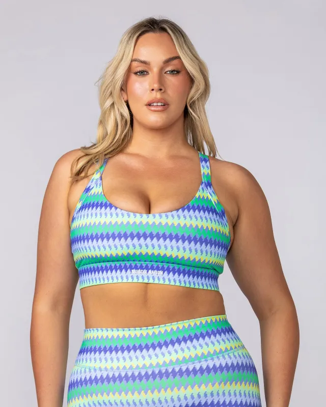 Rival Bra - Blue Fiesta Print made by Muscle Nation