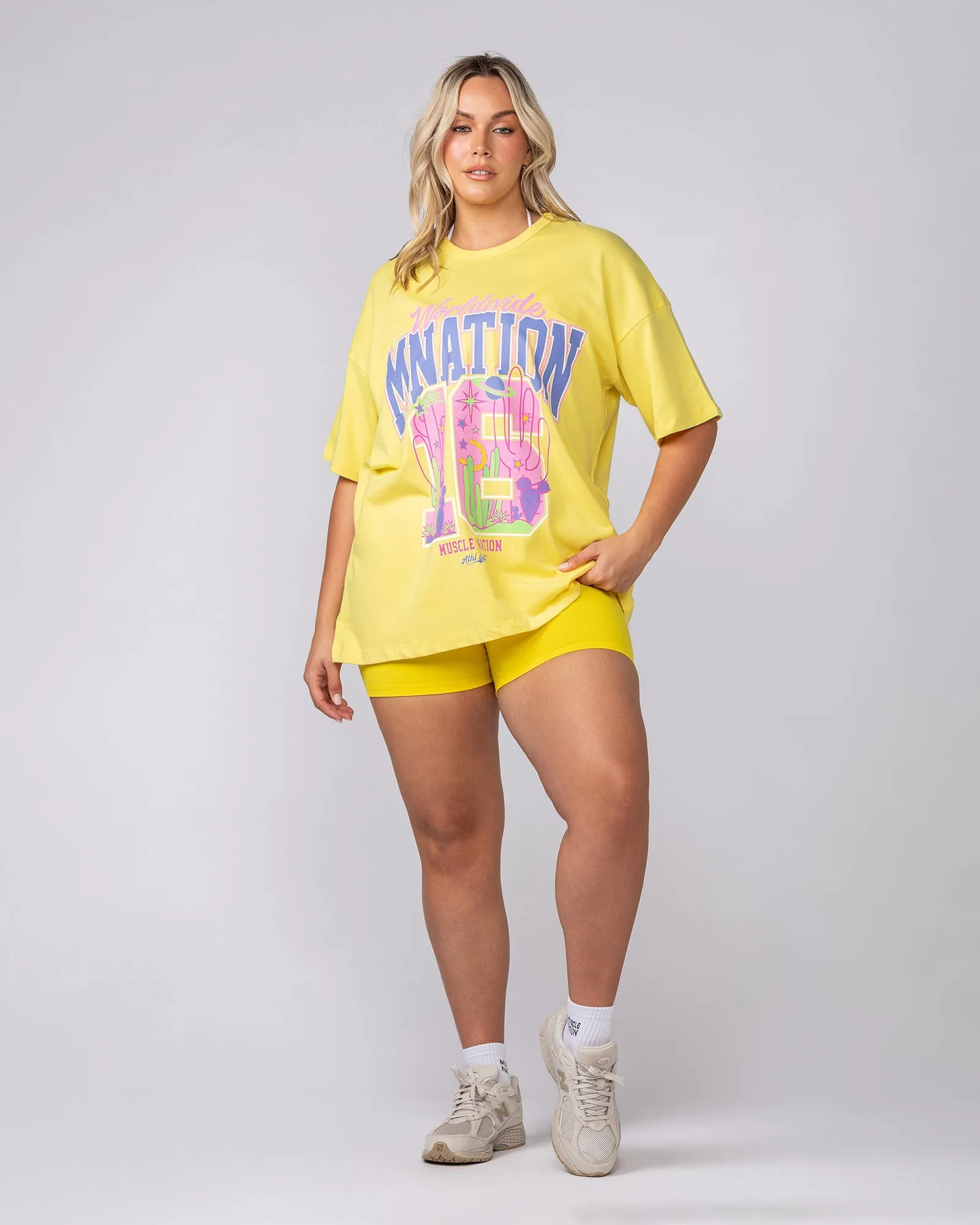 Cosmic Oversized Tee - Pale Buttercup sold by Muscle Nation product image thumbnail 5