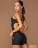 Rib Zip Up One Piece - Black sold by Muscle Nation