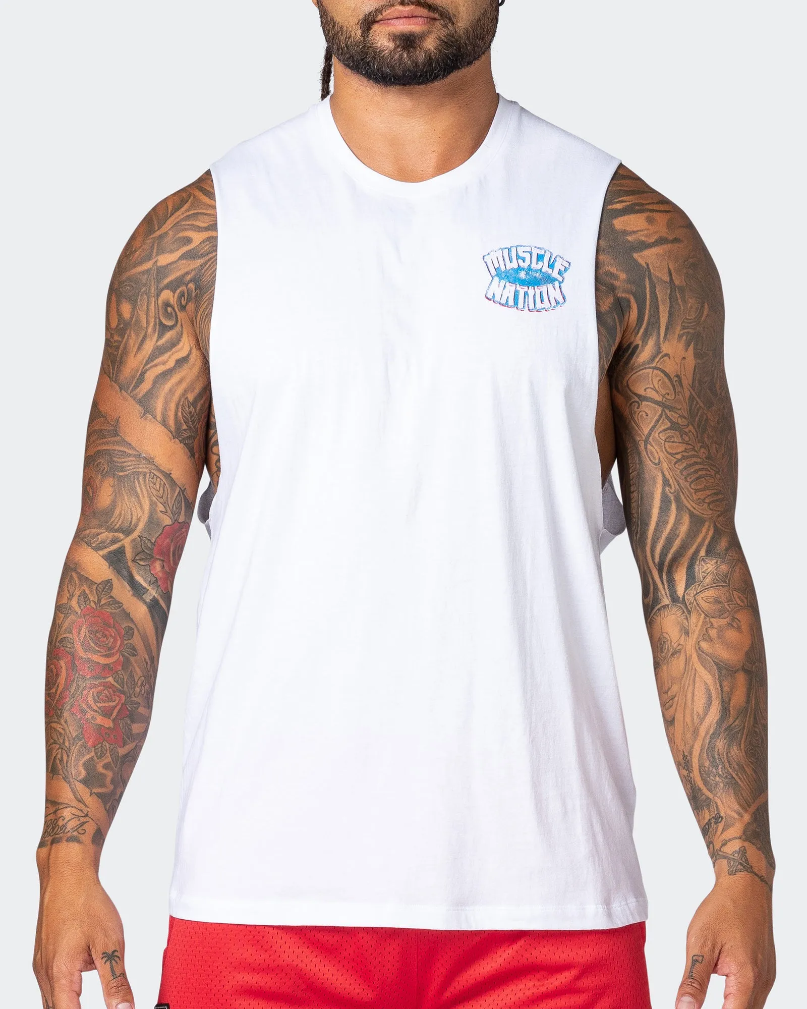 MN Energy Drop Arm Tank - White sold by Muscle Nation product image thumbnail 3