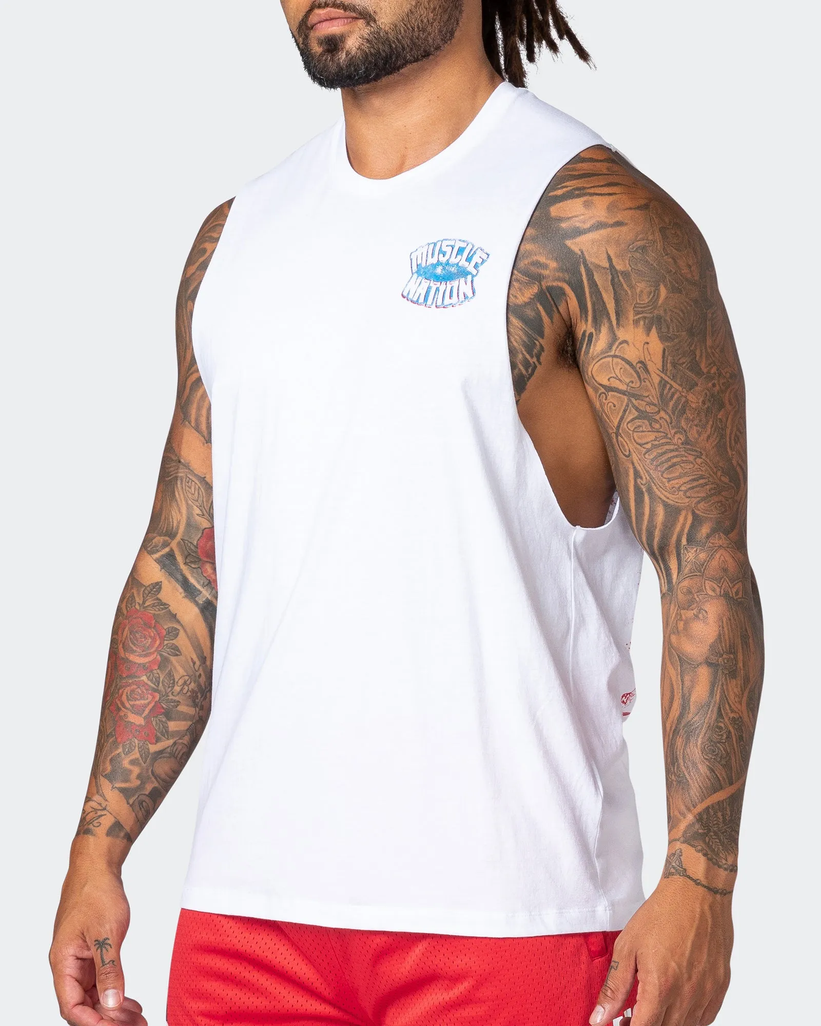 MN Energy Drop Arm Tank - White sold by Muscle Nation product image thumbnail 4