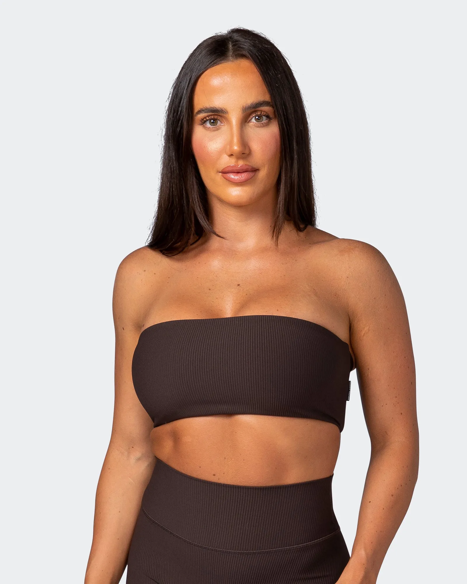 Ribbed Bandeau - Cocoa sold by Muscle Nation