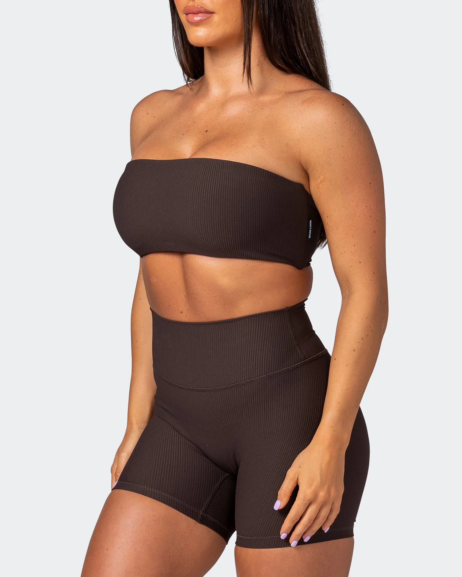 Ribbed Bandeau - Cocoa sold by Muscle Nation product image thumbnail 3