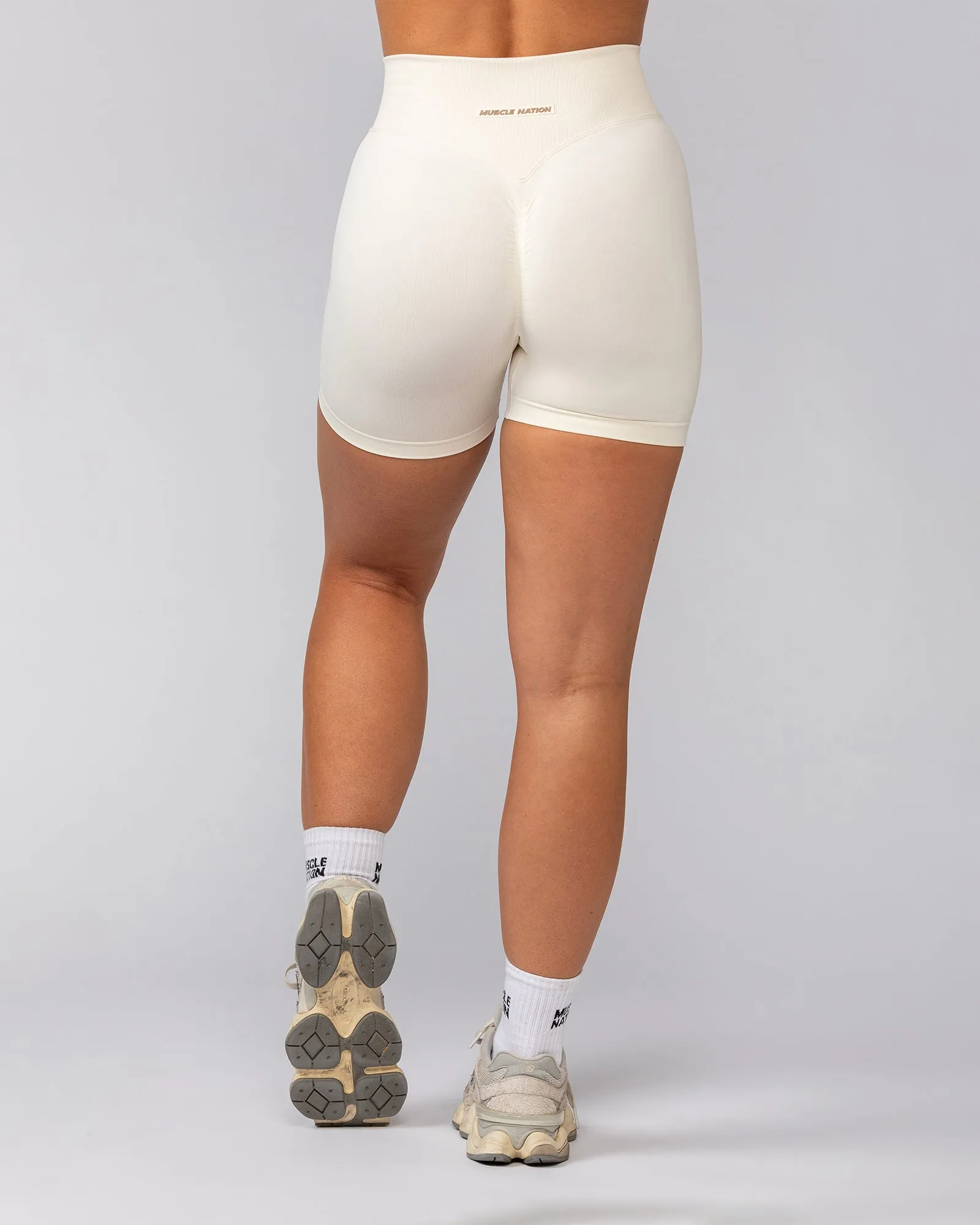 Sculpt Seamless Midway Shorts - Travertine sold by Muscle Nation product image thumbnail 5