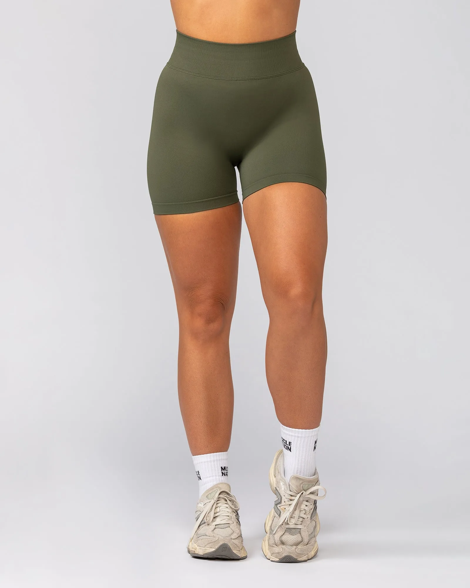 Sculpt Seamless Midway Shorts - Dark Khaki sold by Muscle Nation product image thumbnail 2