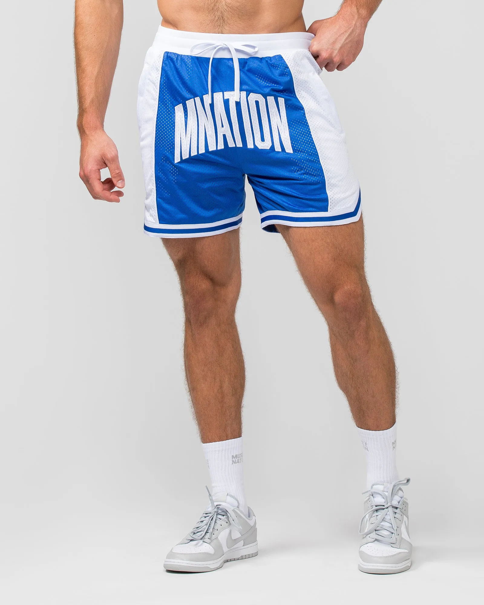 Fadeaway 5" Basketball Shorts - Bondi Blue / White sold by Muscle Nation