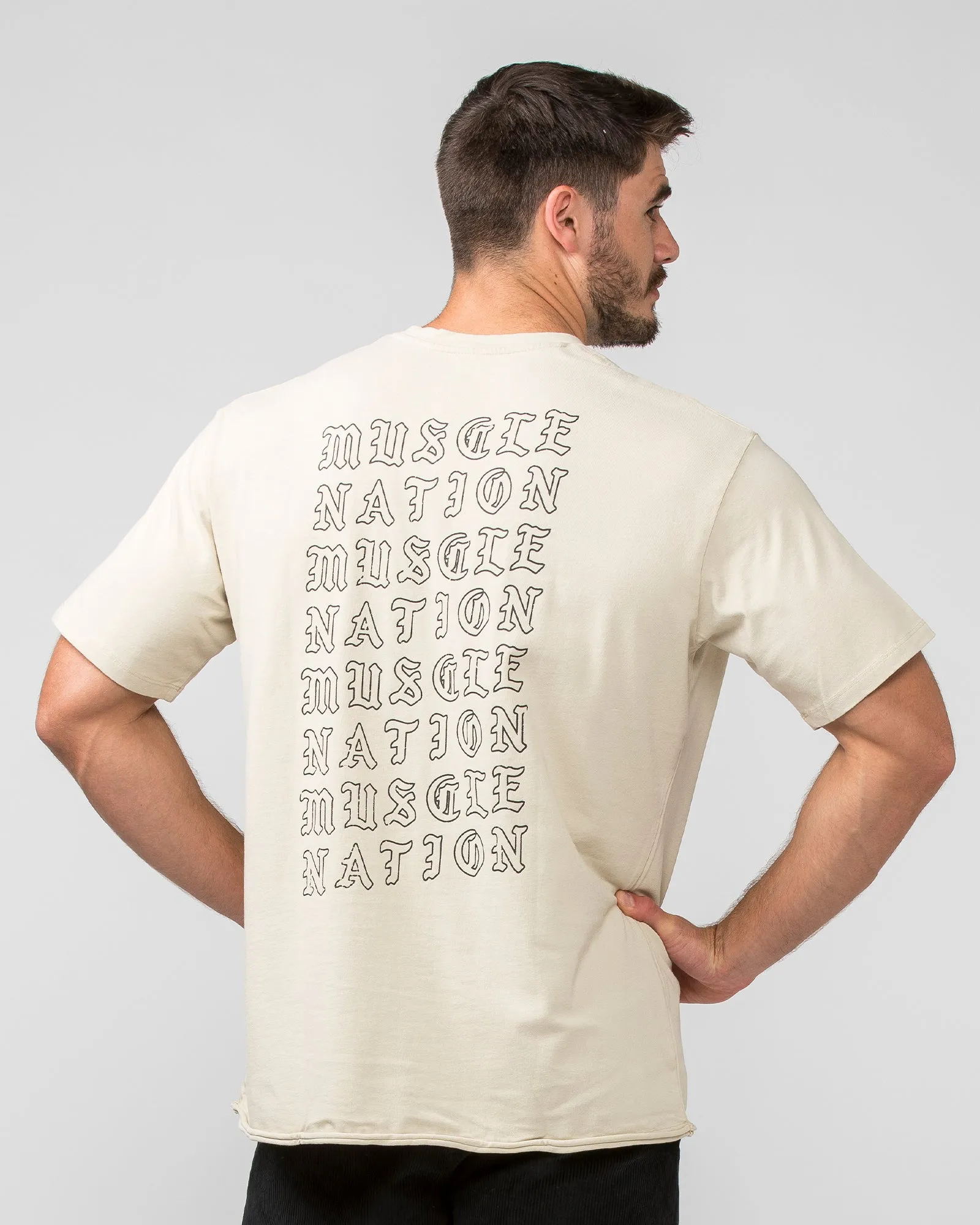 Mens Scorpion Oversized Heavy Vintage Tee - Washed Cream sold by Muscle Nation product image thumbnail 5