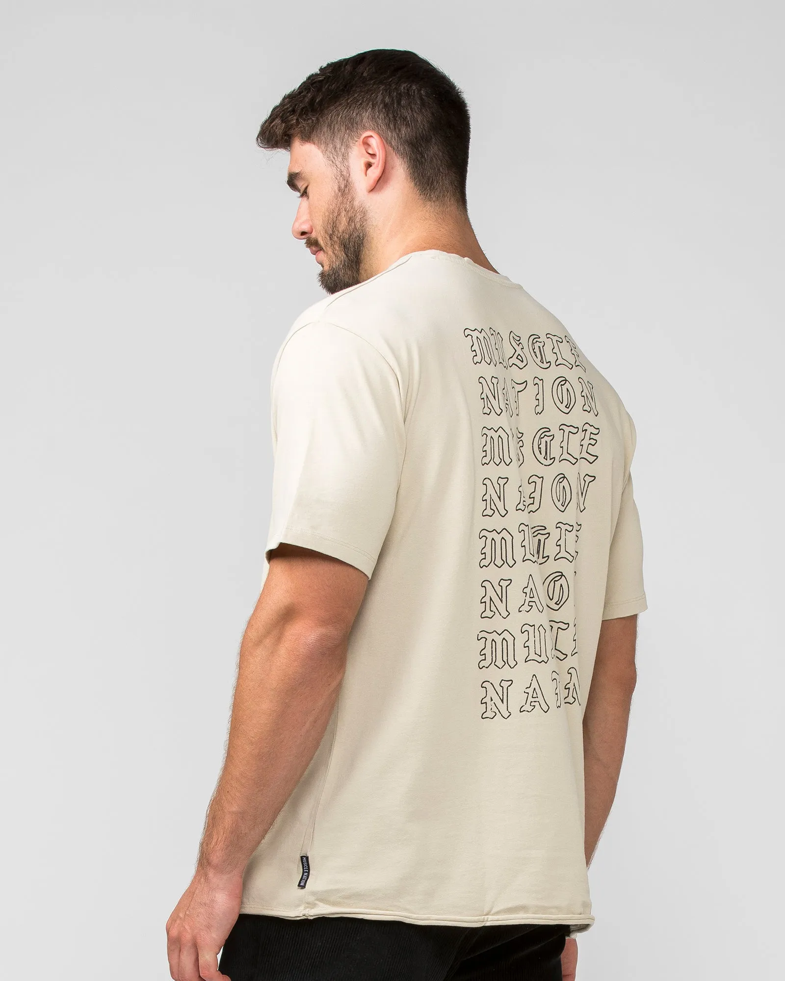 Mens Scorpion Oversized Heavy Vintage Tee - Washed Cream sold by Muscle Nation product image thumbnail 4
