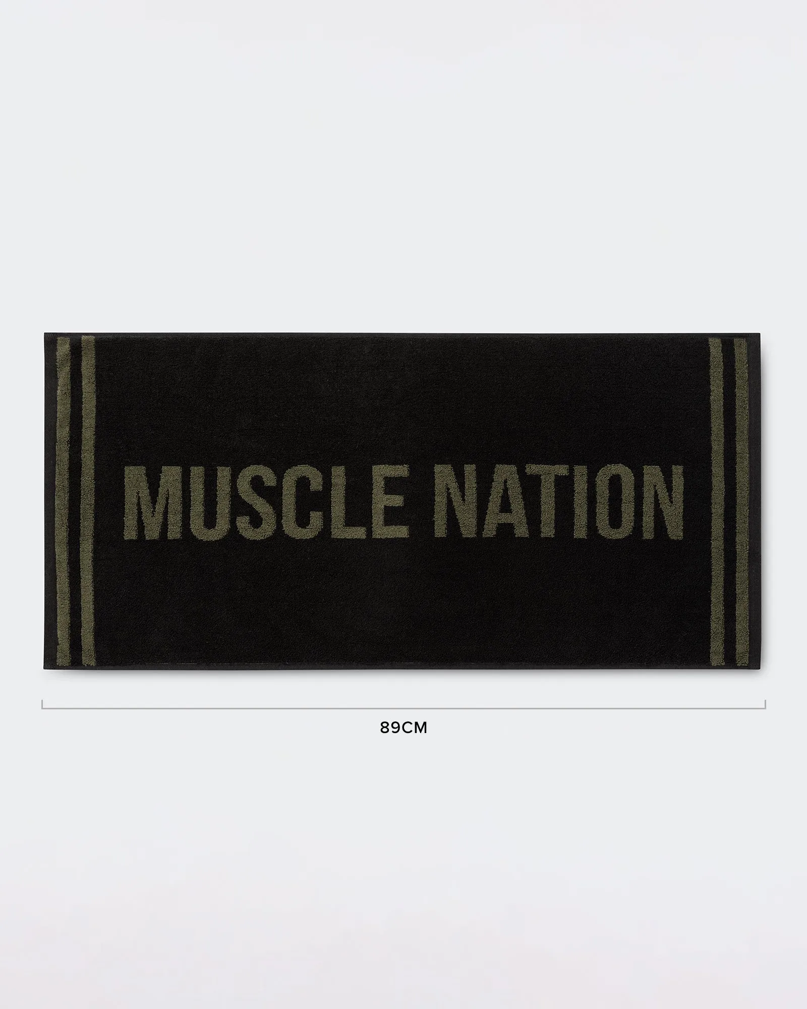 Sweat Towel - Black/Dark Khaki sold by Muscle Nation