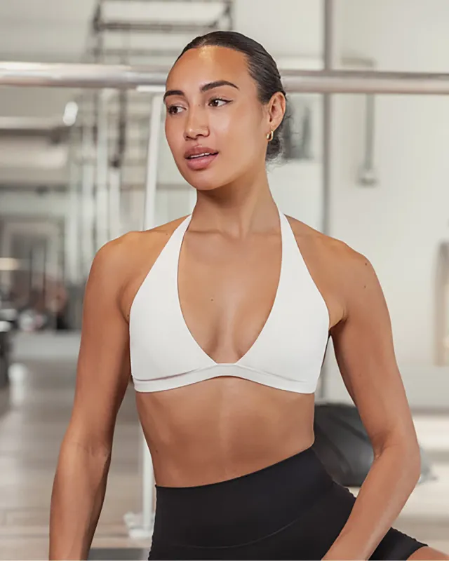 Aura Halter Bralette - White sold by Muscle Nation