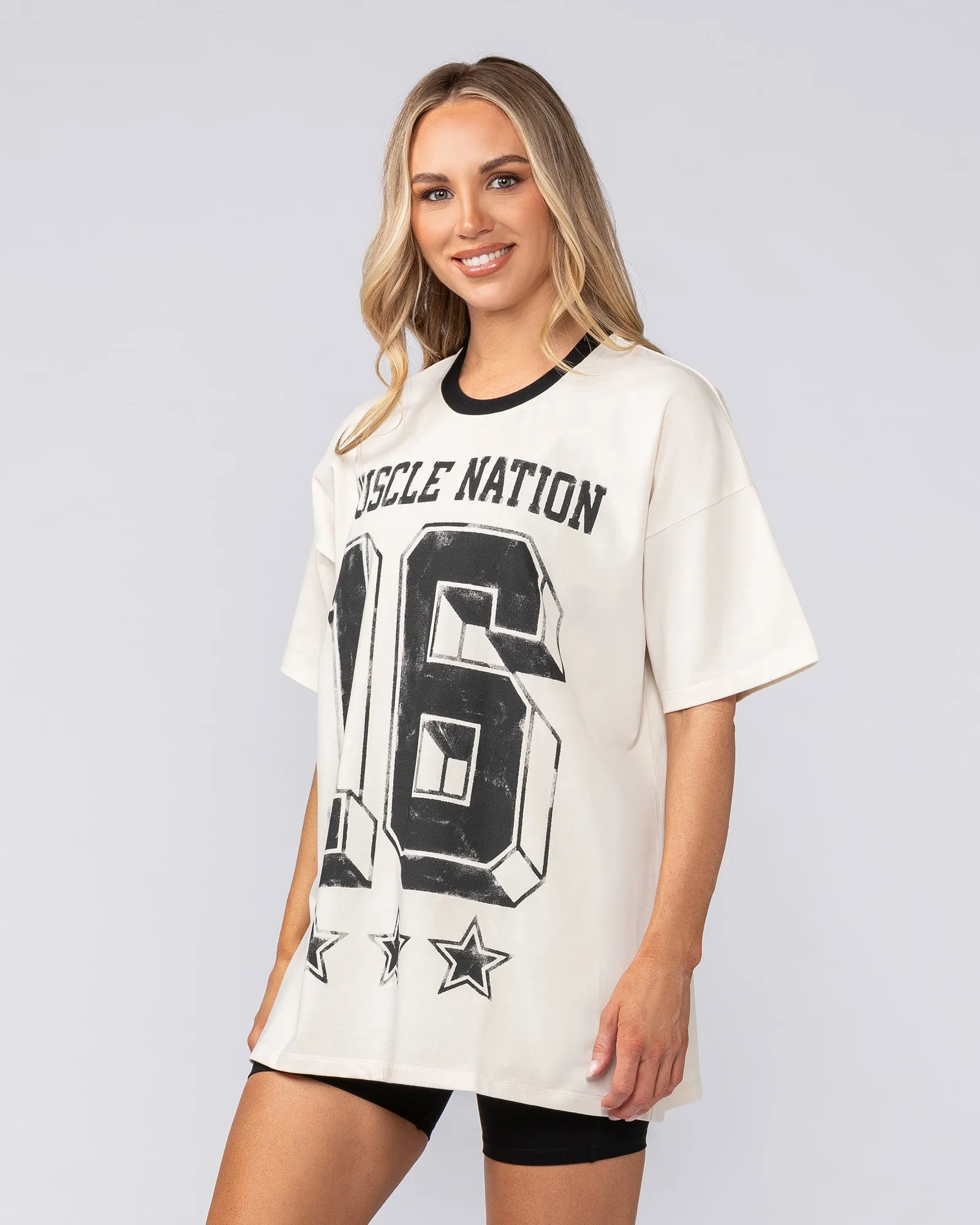 Numero Oversized Tee - Travertine sold by Muscle Nation product image thumbnail 3