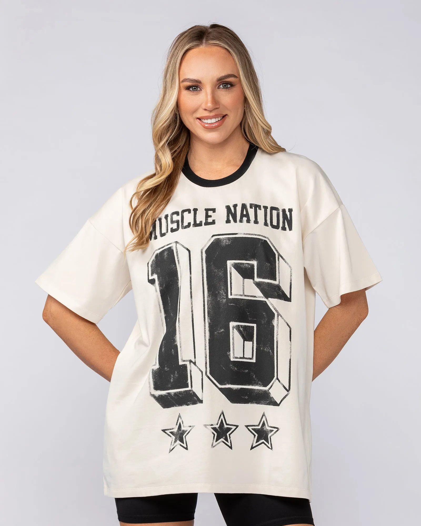 Numero Oversized Tee - Travertine sold by Muscle Nation product image thumbnail 2