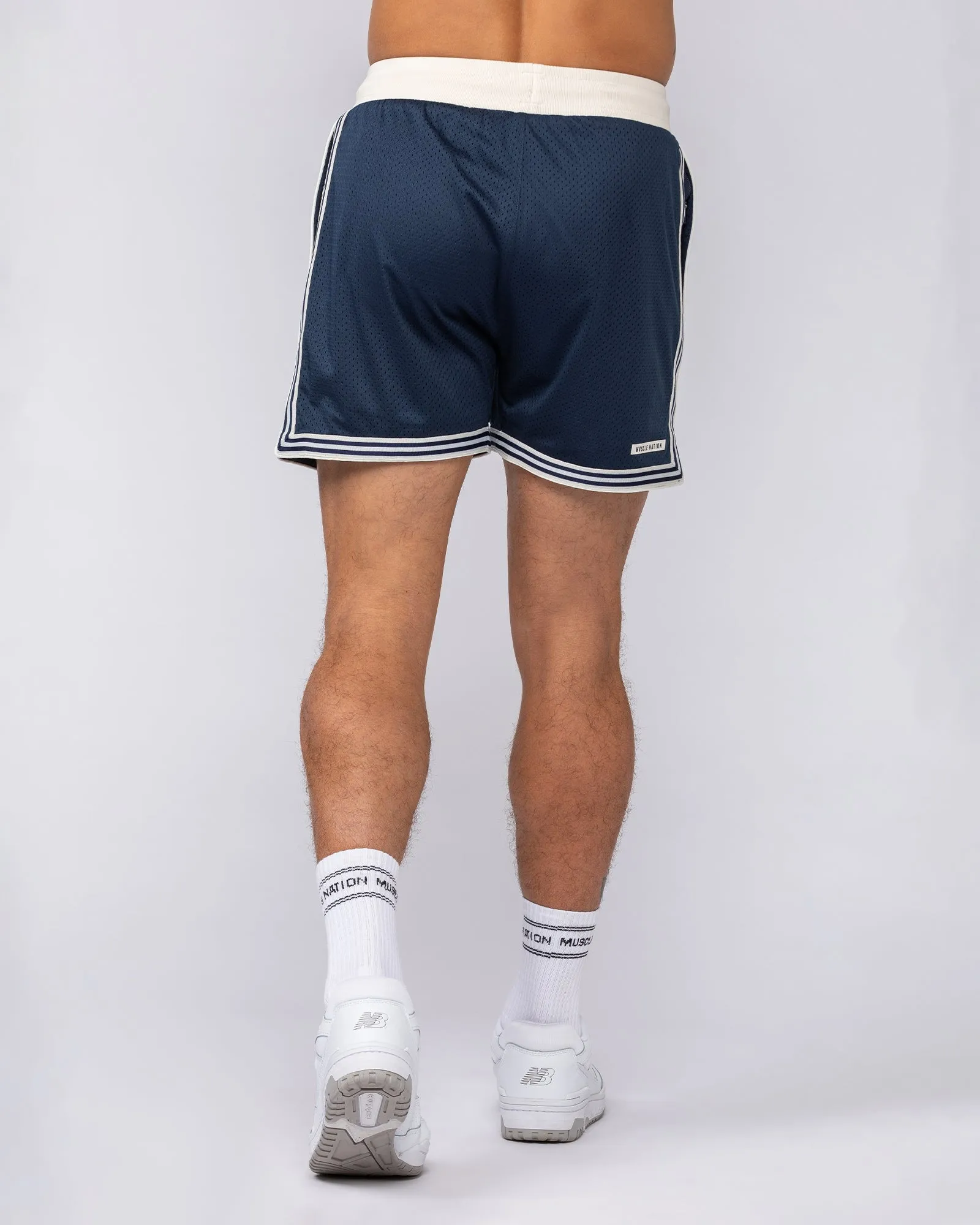 Retro Mesh Training 4" Shorts - Navy sold by Muscle Nation product image thumbnail 4