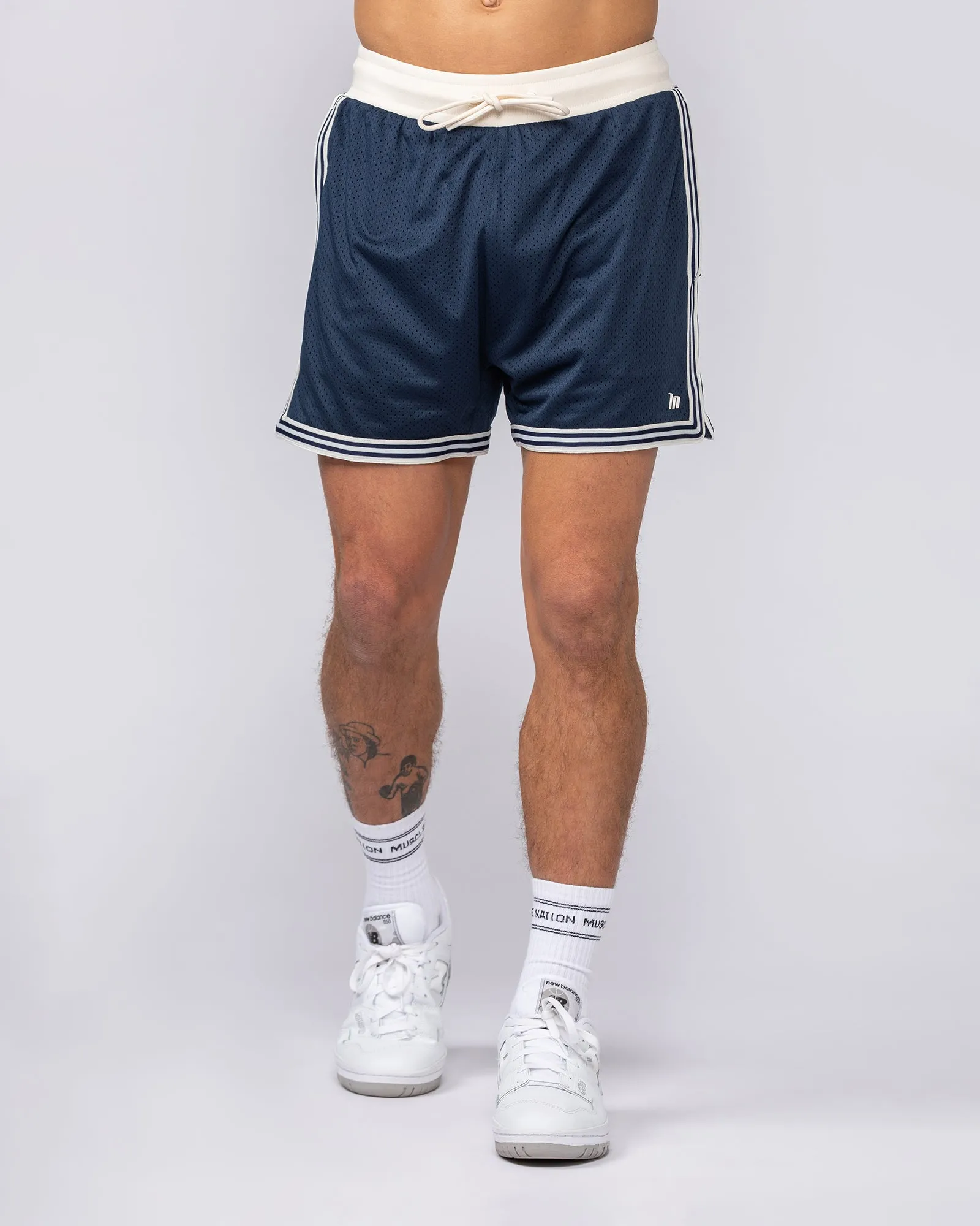 Retro Mesh Training 4" Shorts - Navy sold by Muscle Nation product image thumbnail 2