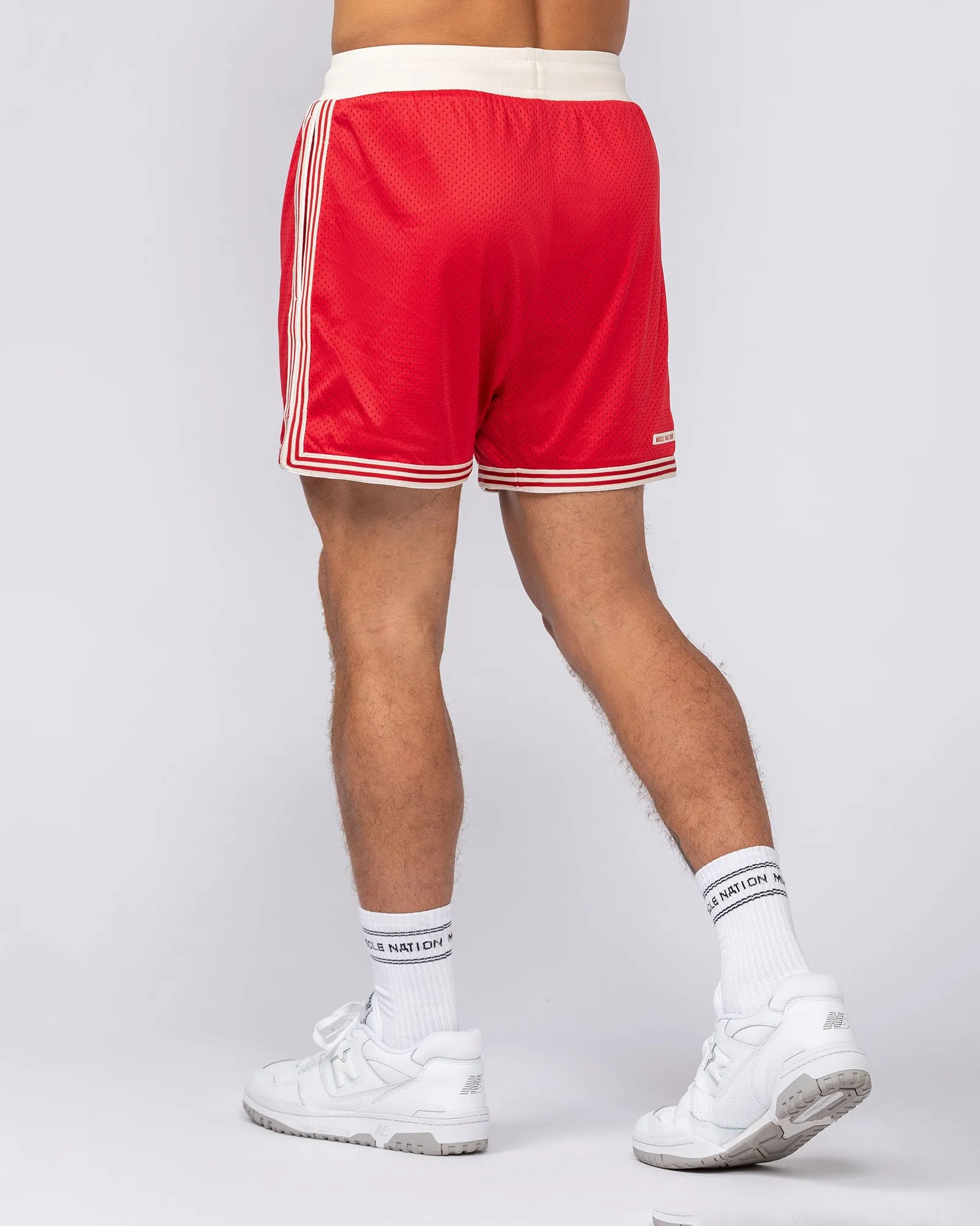 Retro Mesh Training 4" Shorts - Urban Red sold by Muscle Nation product image thumbnail 4
