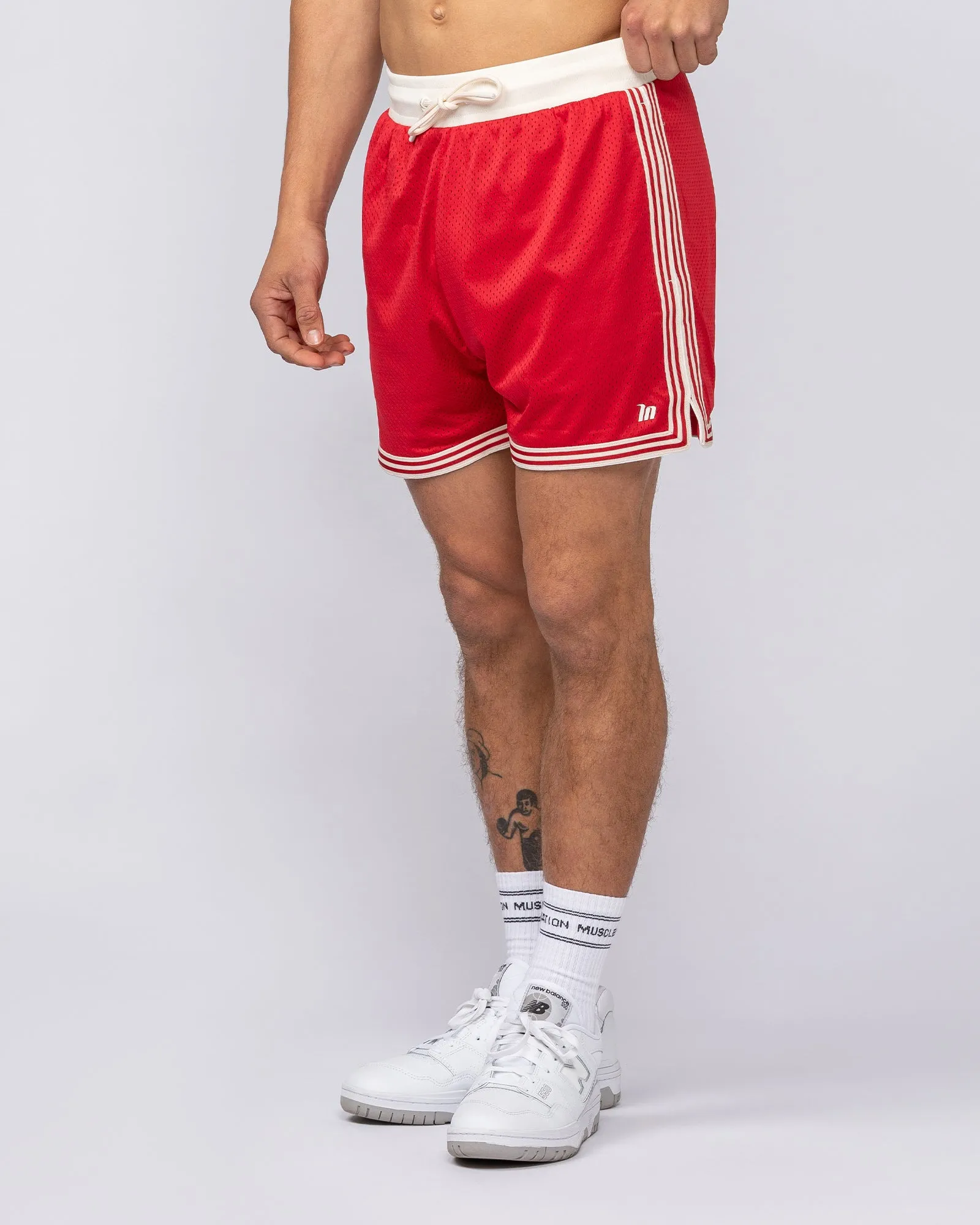 Retro Mesh Training 4" Shorts - Urban Red sold by Muscle Nation product image thumbnail 2