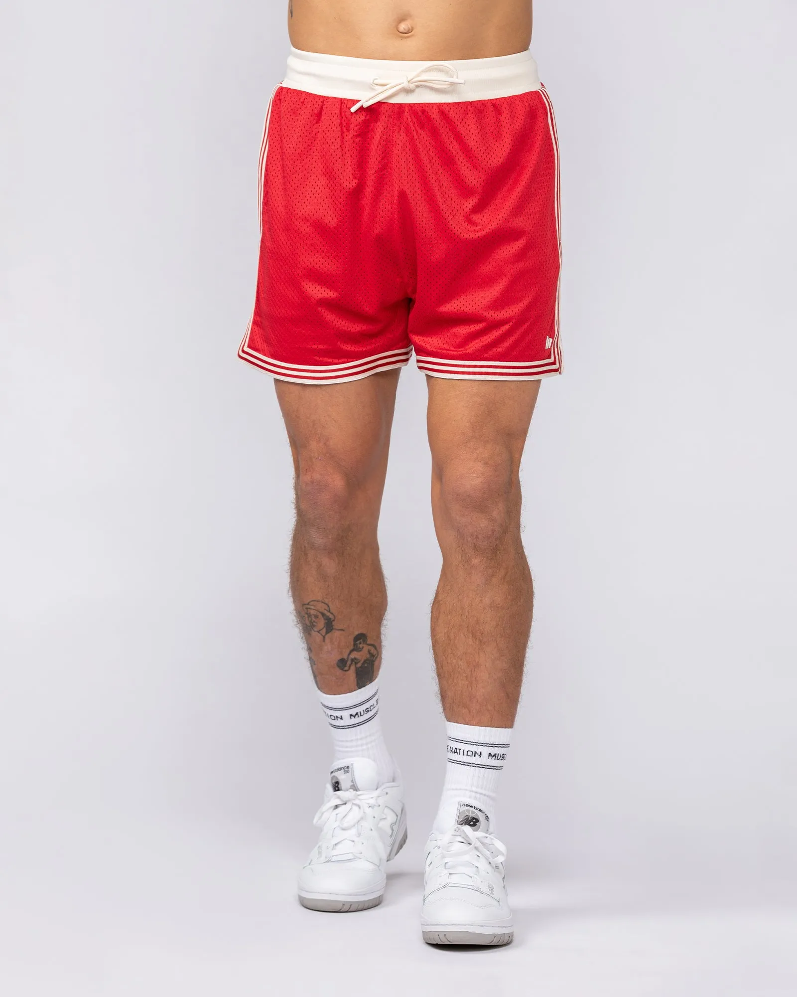Retro Mesh Training 4" Shorts - Urban Red sold by Muscle Nation product image thumbnail 3
