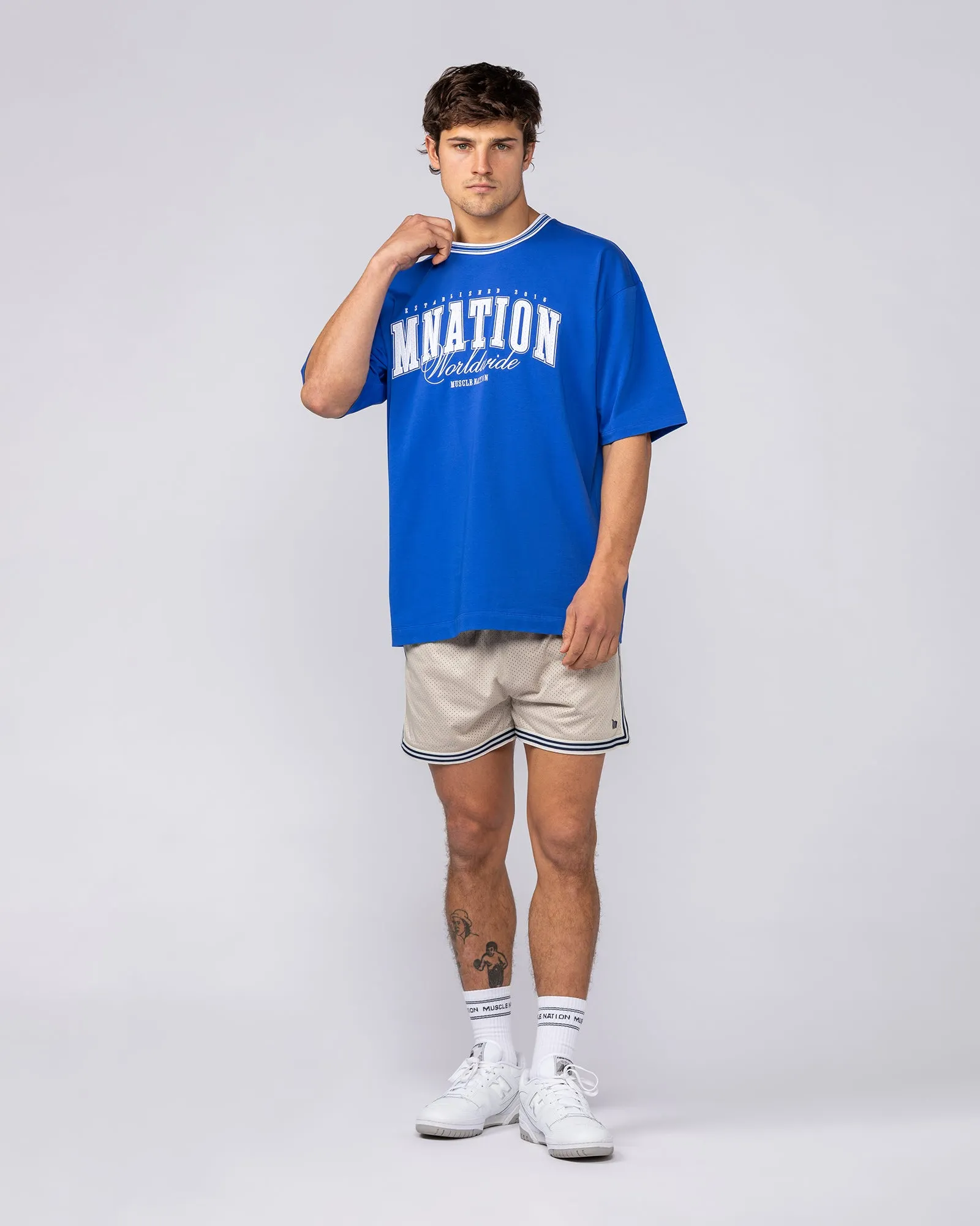 Retro Mesh Training 4" Shorts - Beige sold by Muscle Nation product image thumbnail 5