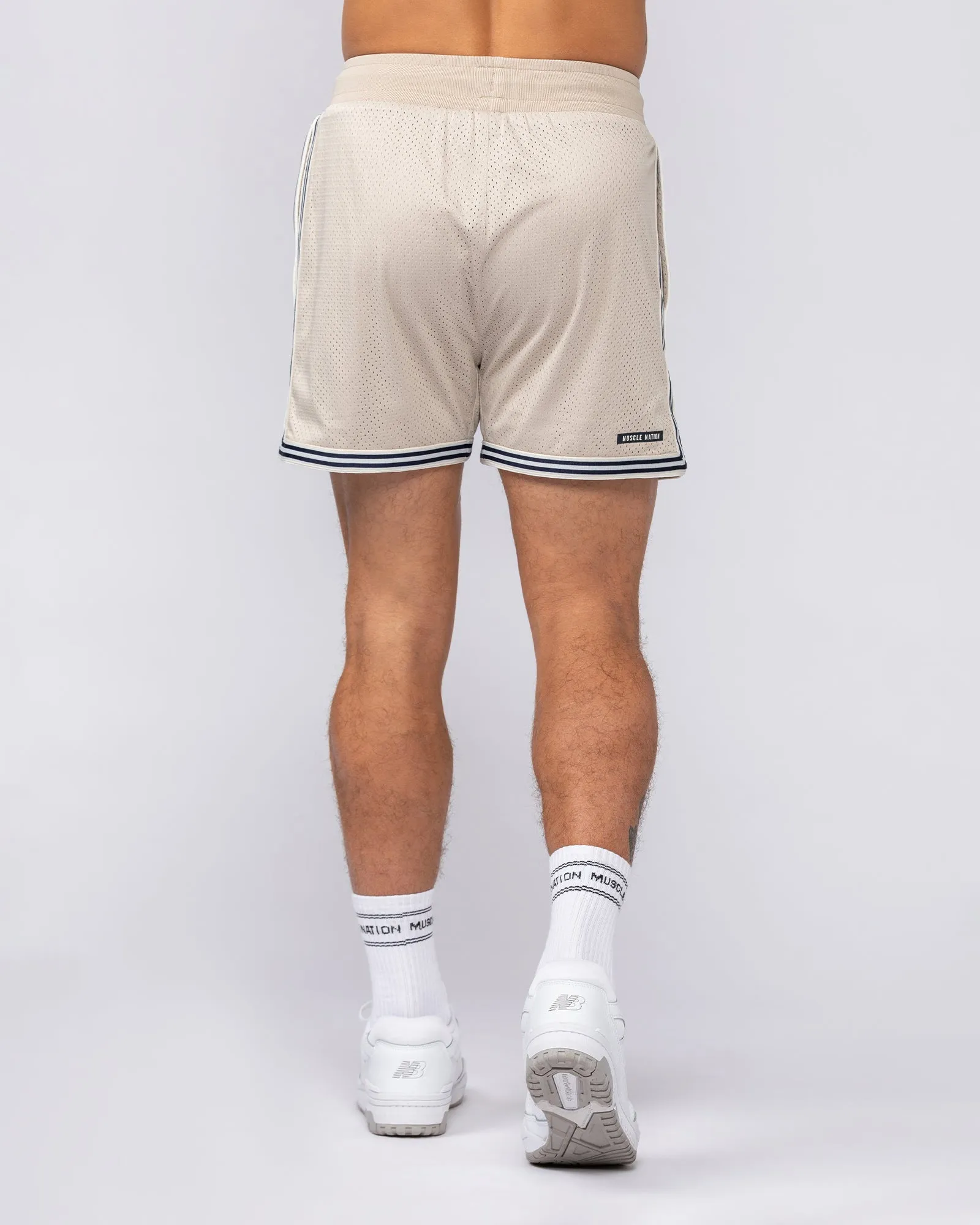 Retro Mesh Training 4" Shorts - Beige sold by Muscle Nation product image thumbnail 4