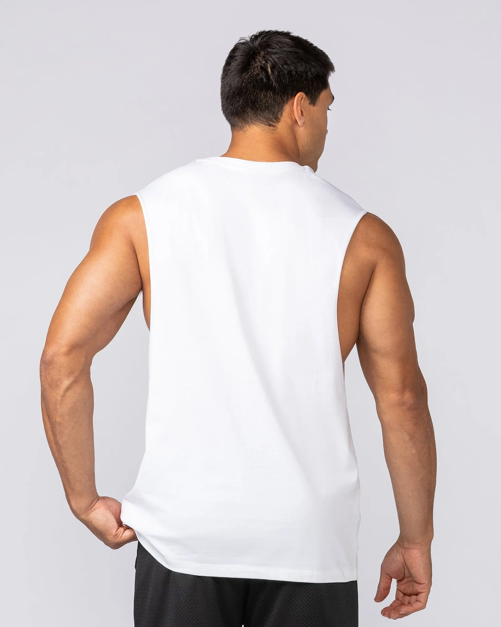 Varsity Training Drop Arm Tank - White sold by Muscle Nation product image thumbnail 4