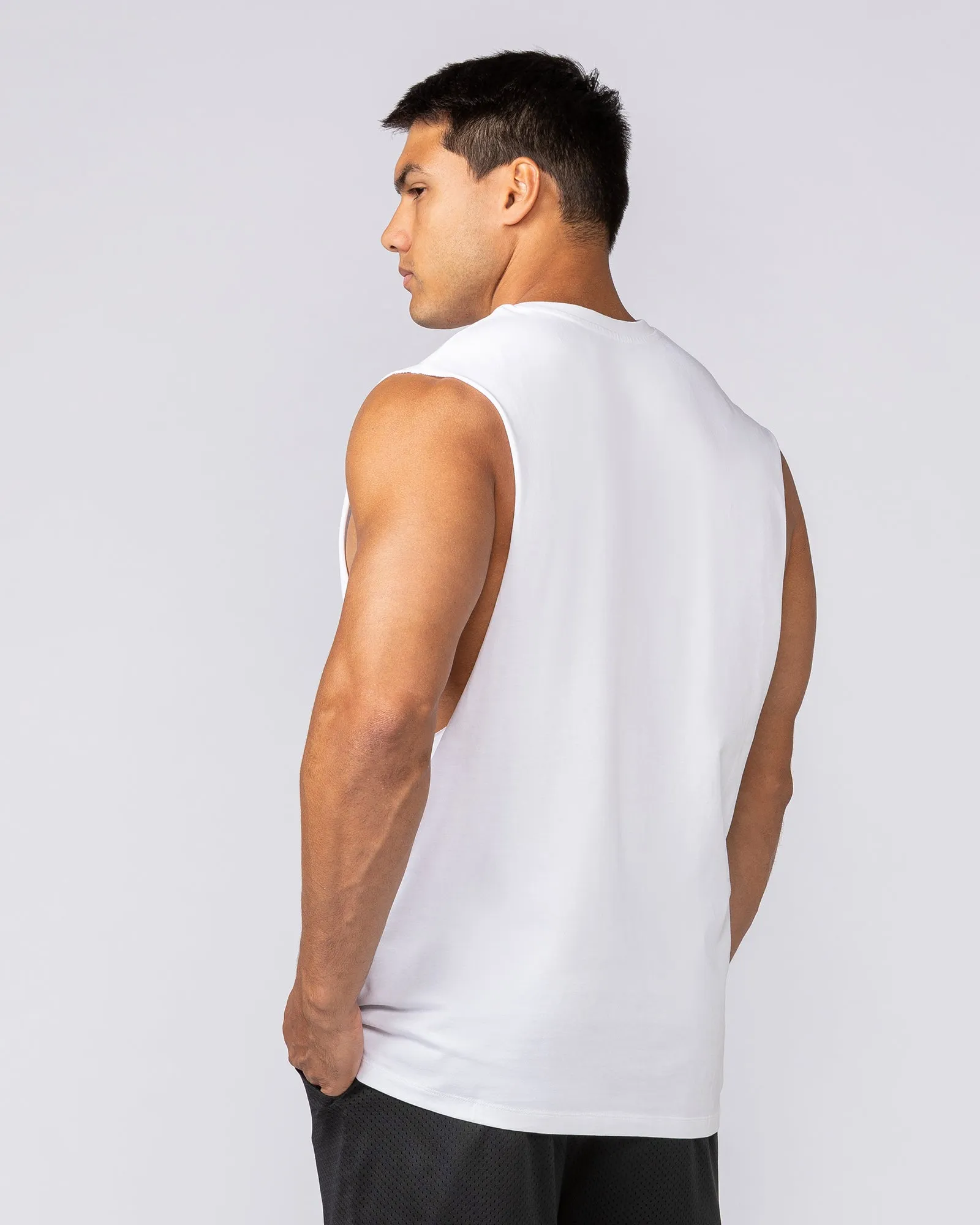 Varsity Training Drop Arm Tank - White sold by Muscle Nation product image thumbnail 3