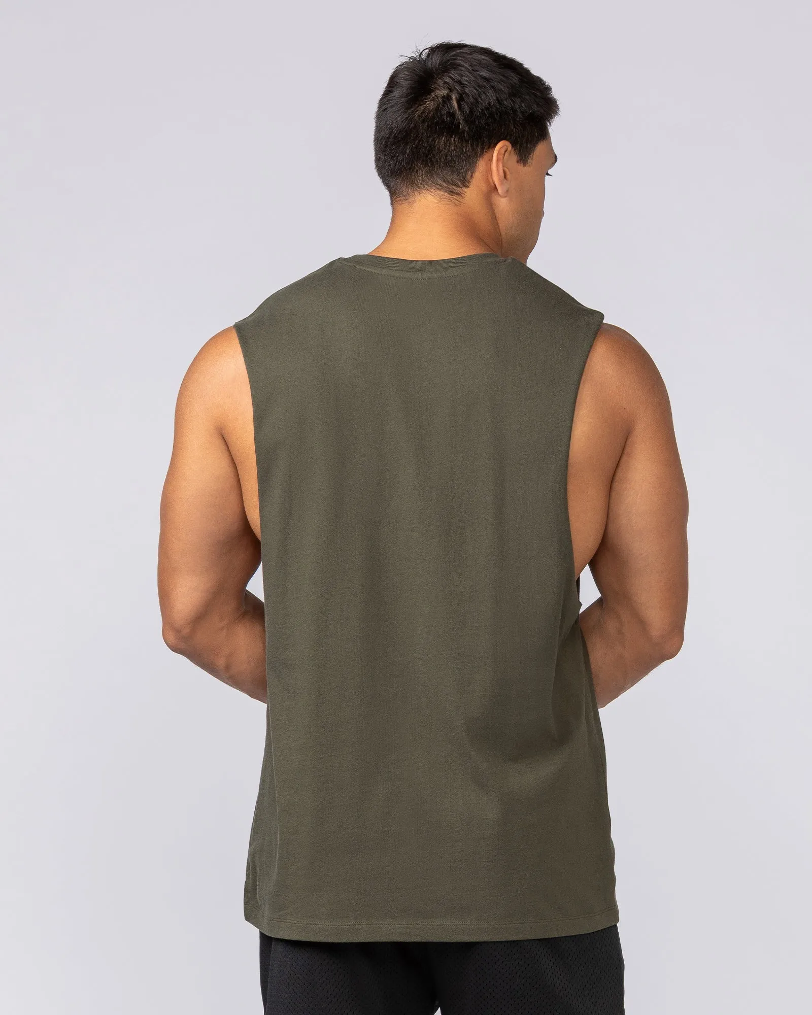 Varsity Training Drop Arm Tank - Dark Khaki sold by Muscle Nation product image thumbnail 3