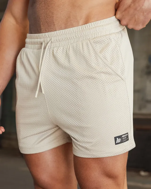Lay Up 3.5" Shorts - Beige made by Muscle Nation