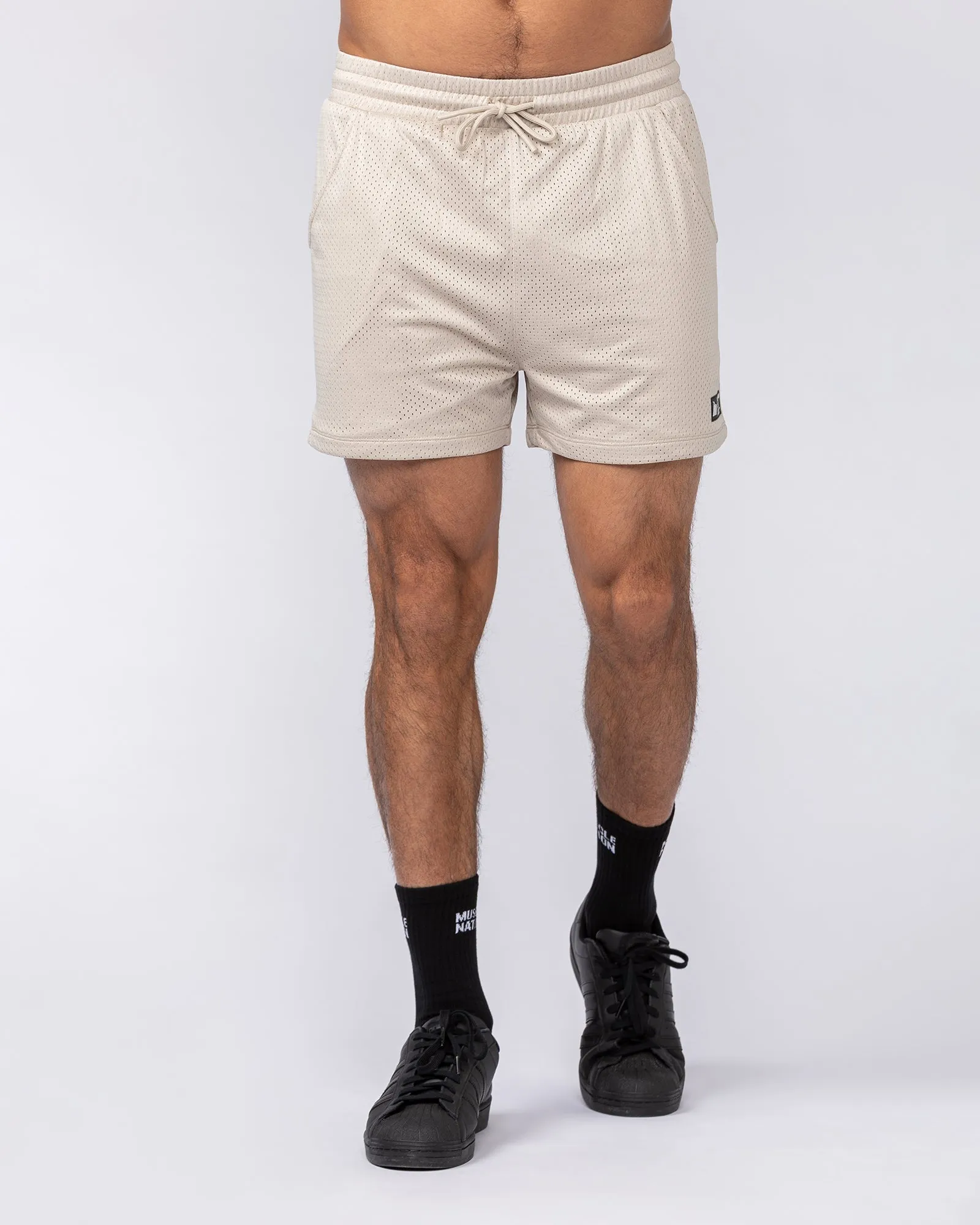 Lay Up 3.5" Shorts - Beige sold by Muscle Nation product image thumbnail 3