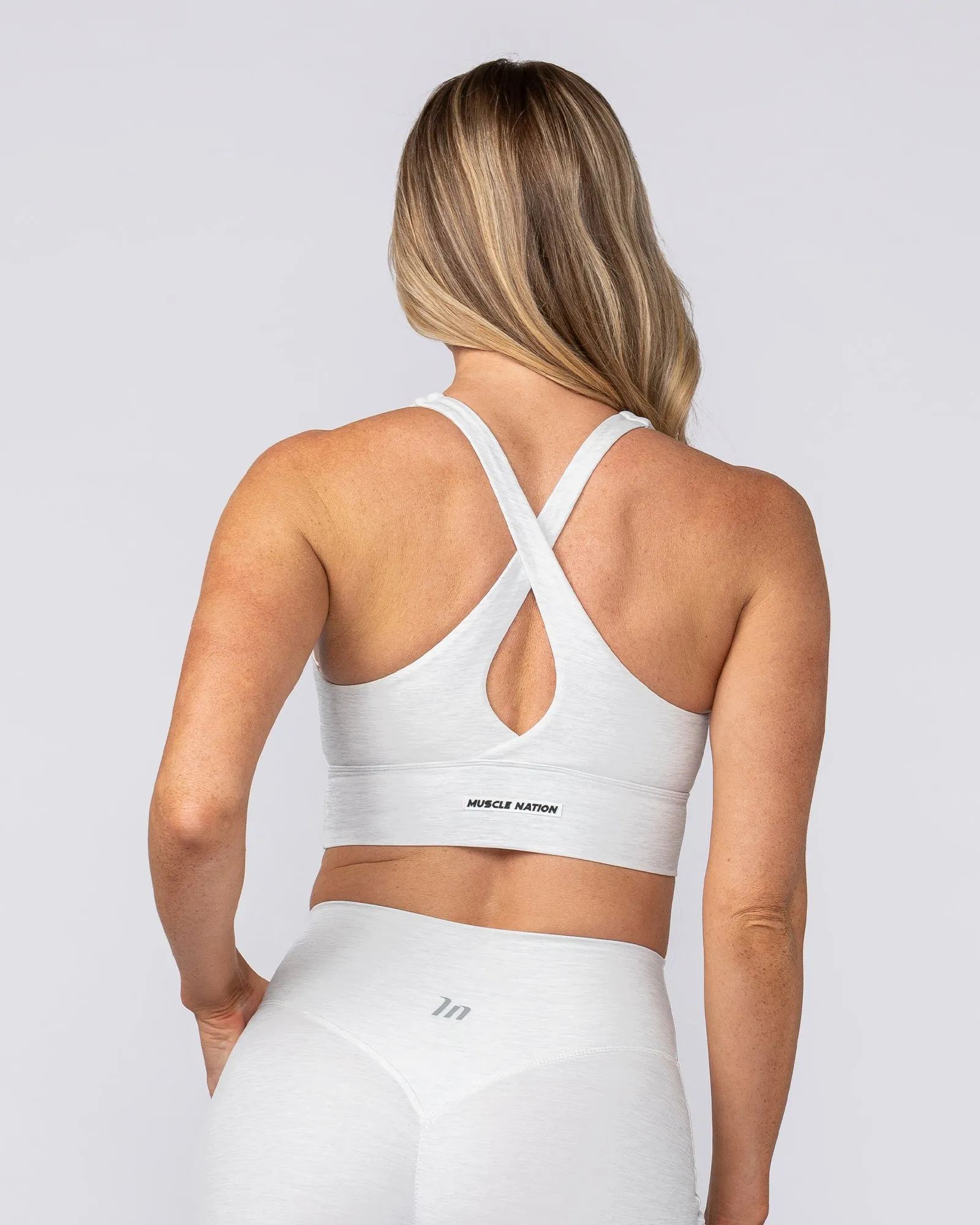 Allure Longline Bra - White Grey Marl sold by Muscle Nation product image thumbnail 5