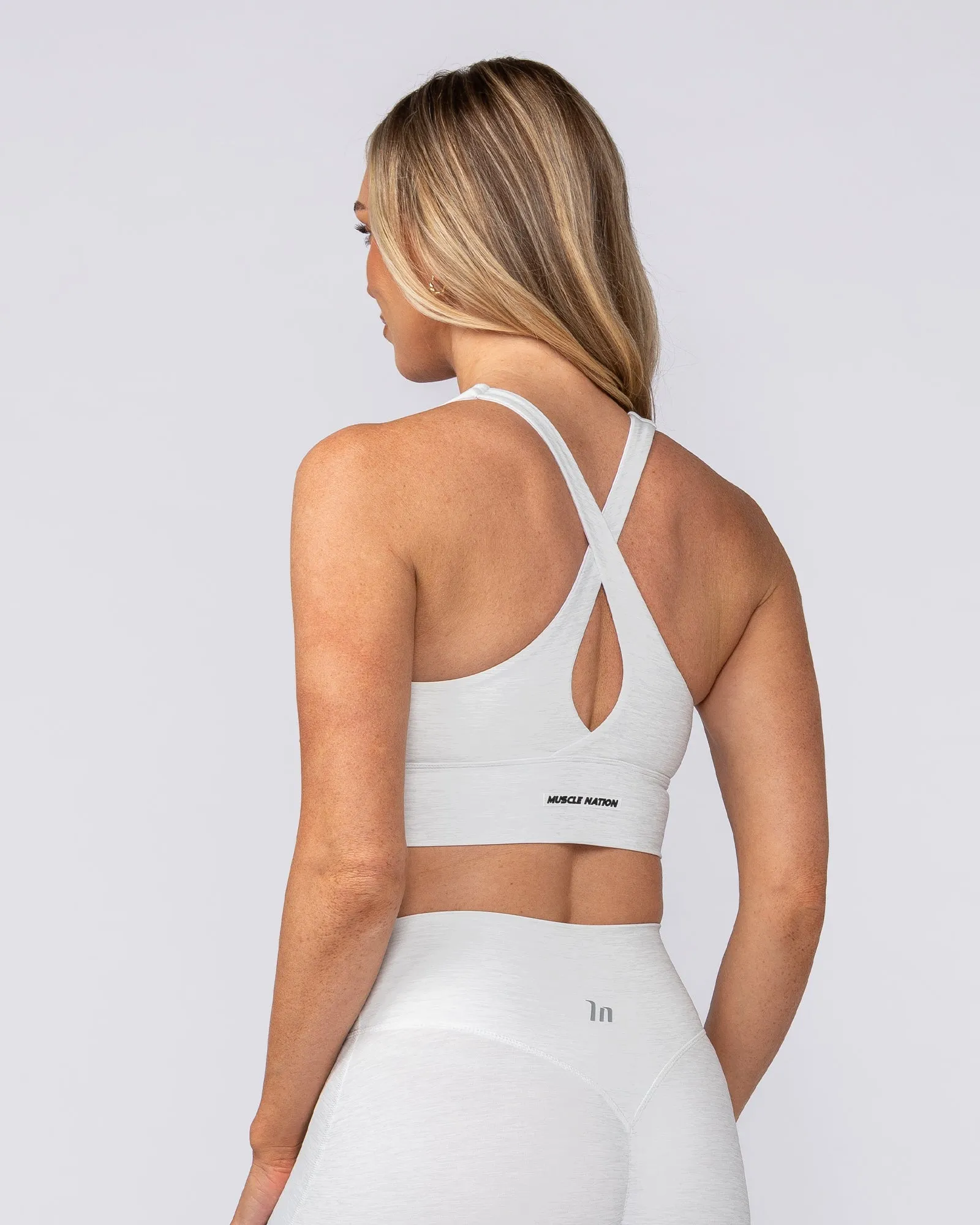 Allure Longline Bra - White Grey Marl sold by Muscle Nation product image thumbnail 4