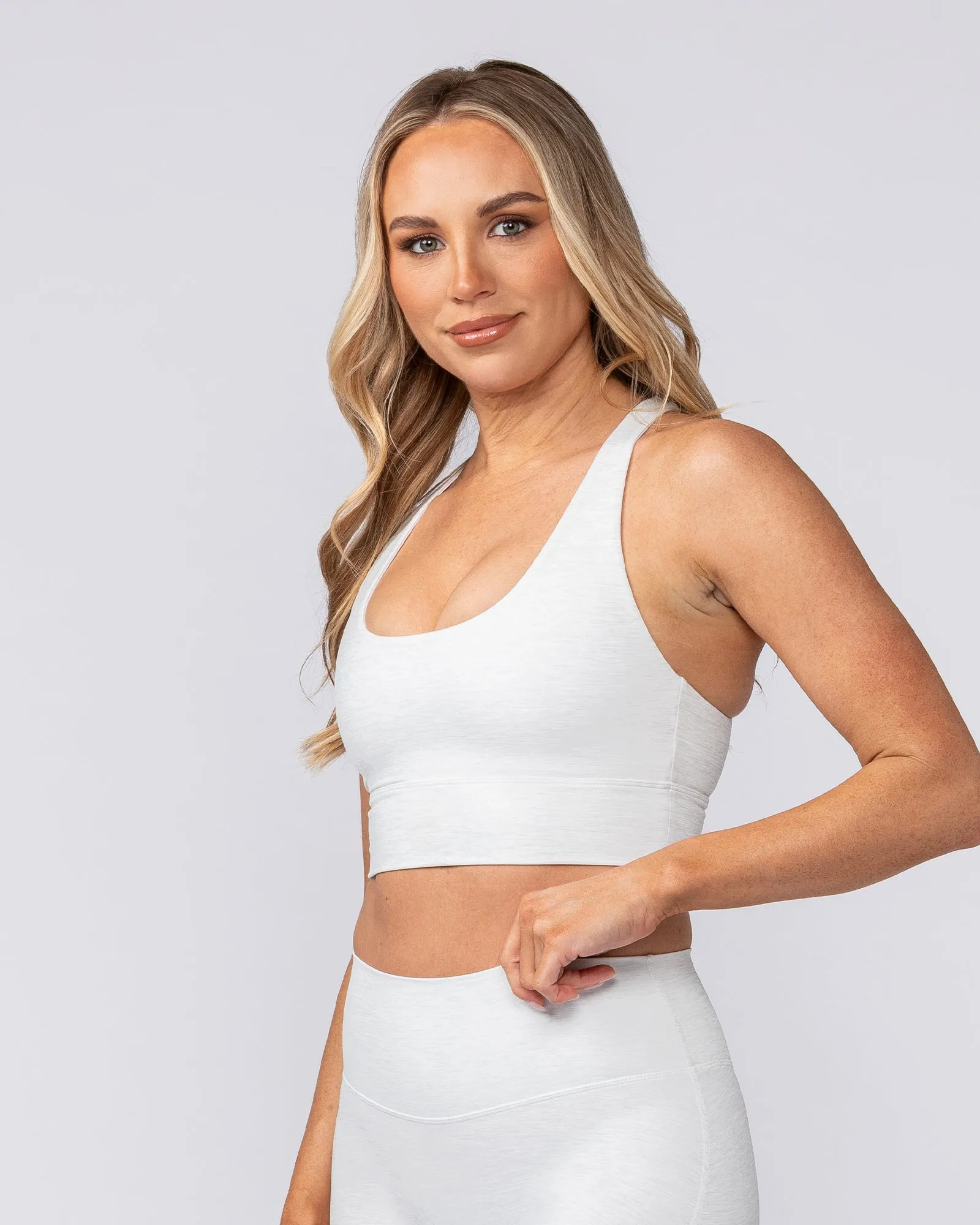Allure Longline Bra - White Grey Marl sold by Muscle Nation product image thumbnail 3