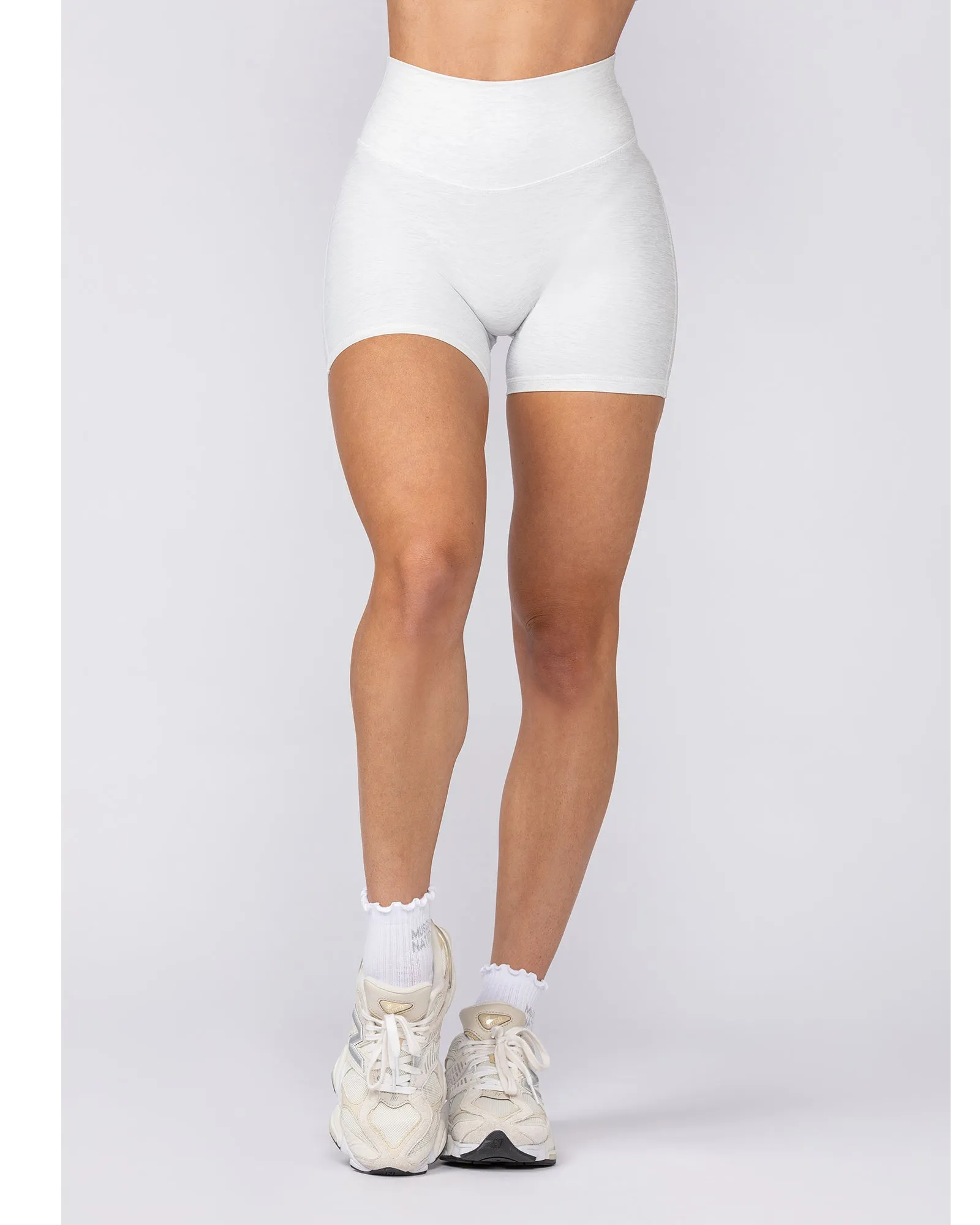 Aura Peachy Invisible Scrunch Midway Shorts - White Grey Marl sold by Muscle Nation product image thumbnail 3
