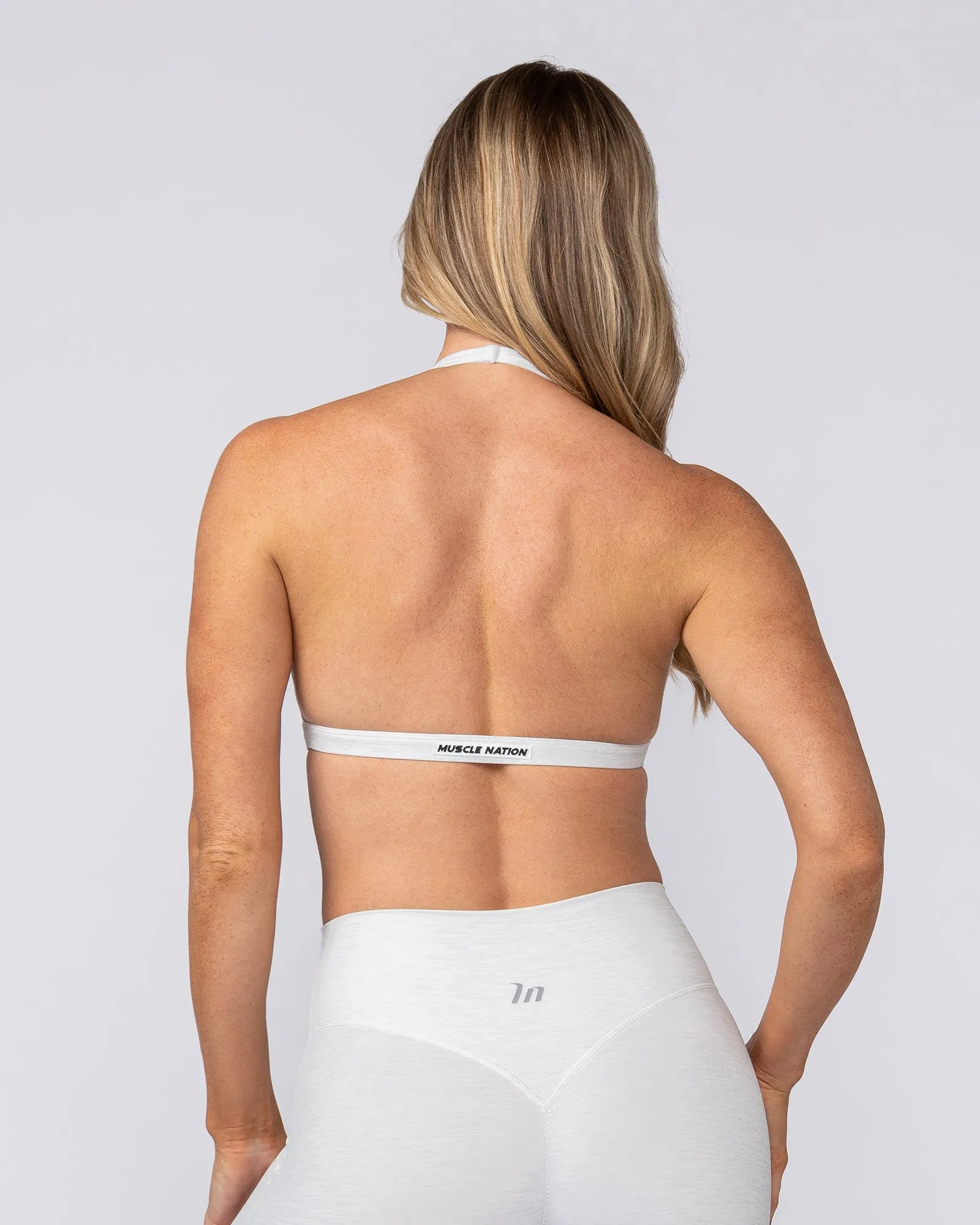 Aura Halter Bralette - White Grey Marl sold by Muscle Nation product image thumbnail 4