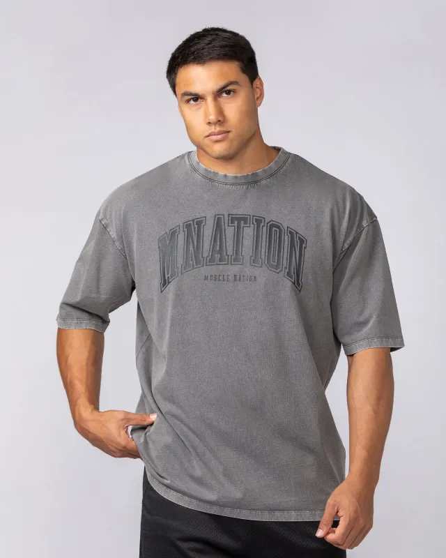 Varsity Training Oversized Vintage Tee - Washed Tornado sold by Muscle Nation