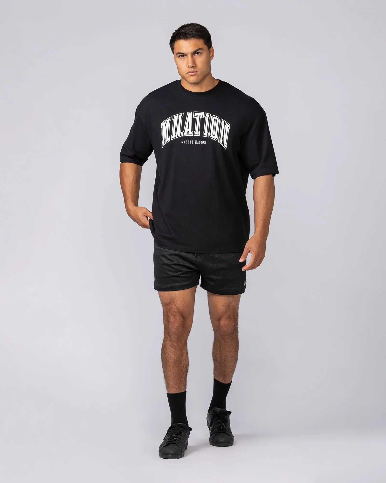 Varsity Training Oversized Tee - Black sold by Muscle Nation product image thumbnail 5