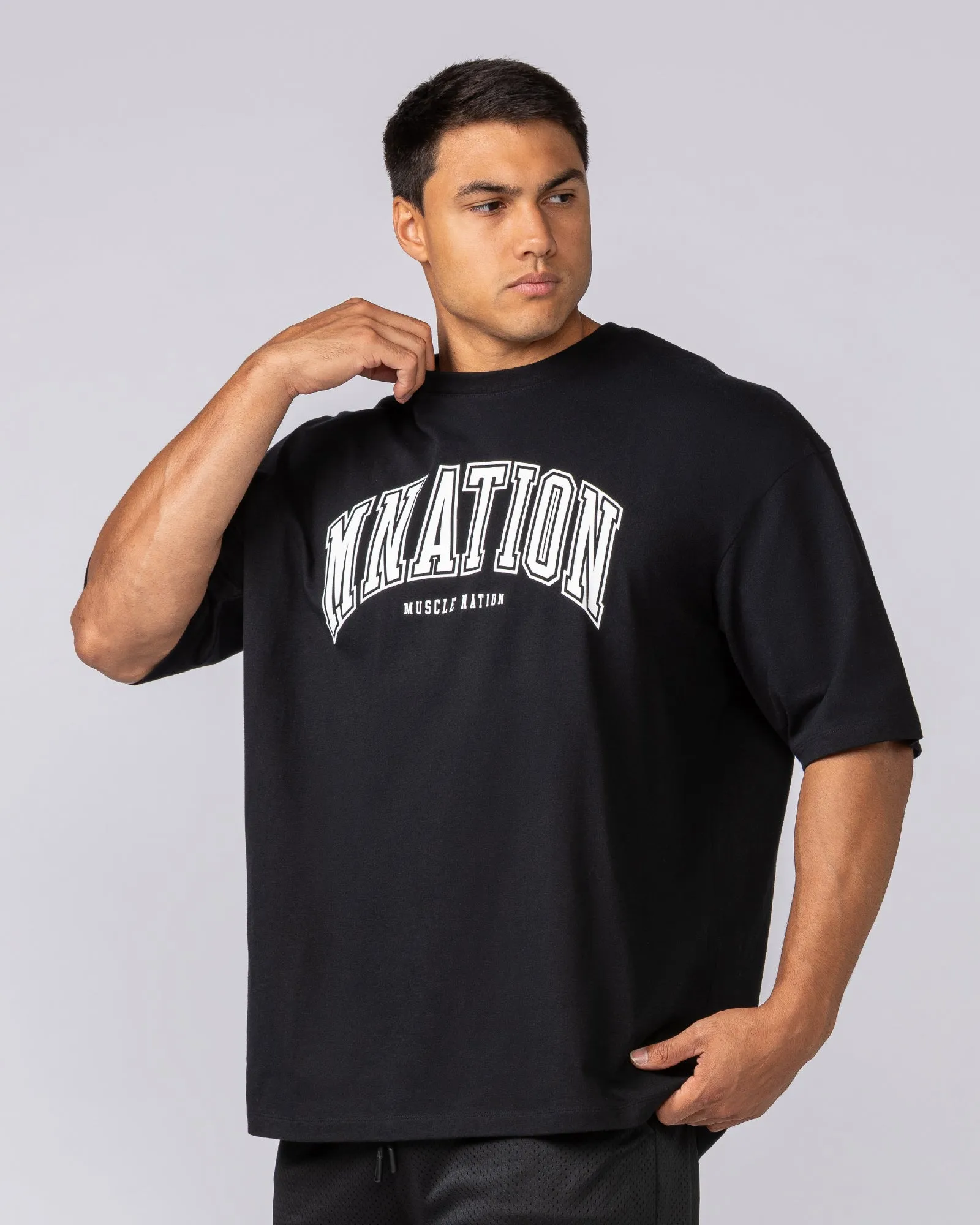 Varsity Training Oversized Tee - Black sold by Muscle Nation product image thumbnail 2