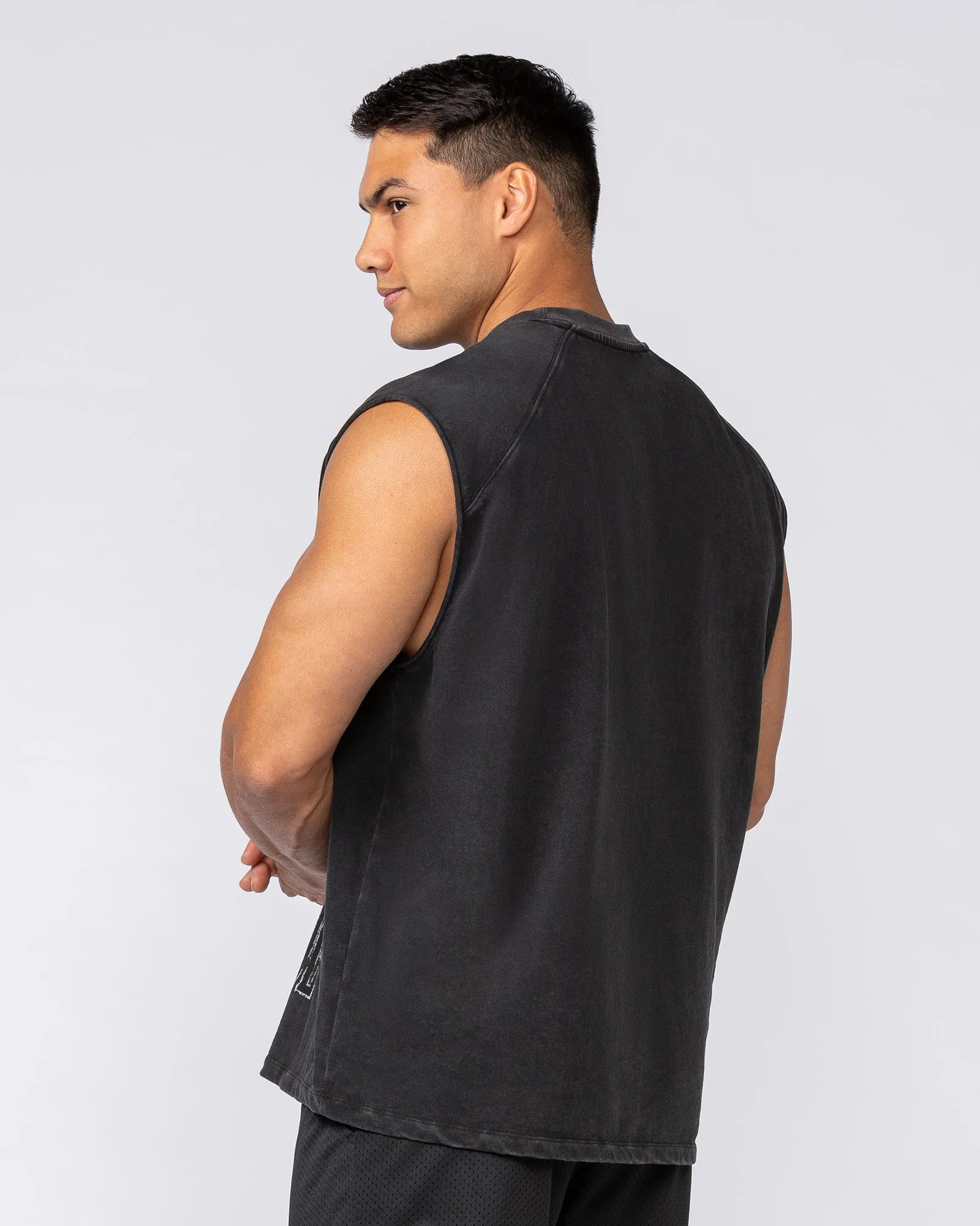 Unleashed Oversized Vintage Boxy Muscle Tank - Washed Black sold by Muscle Nation product image thumbnail 3