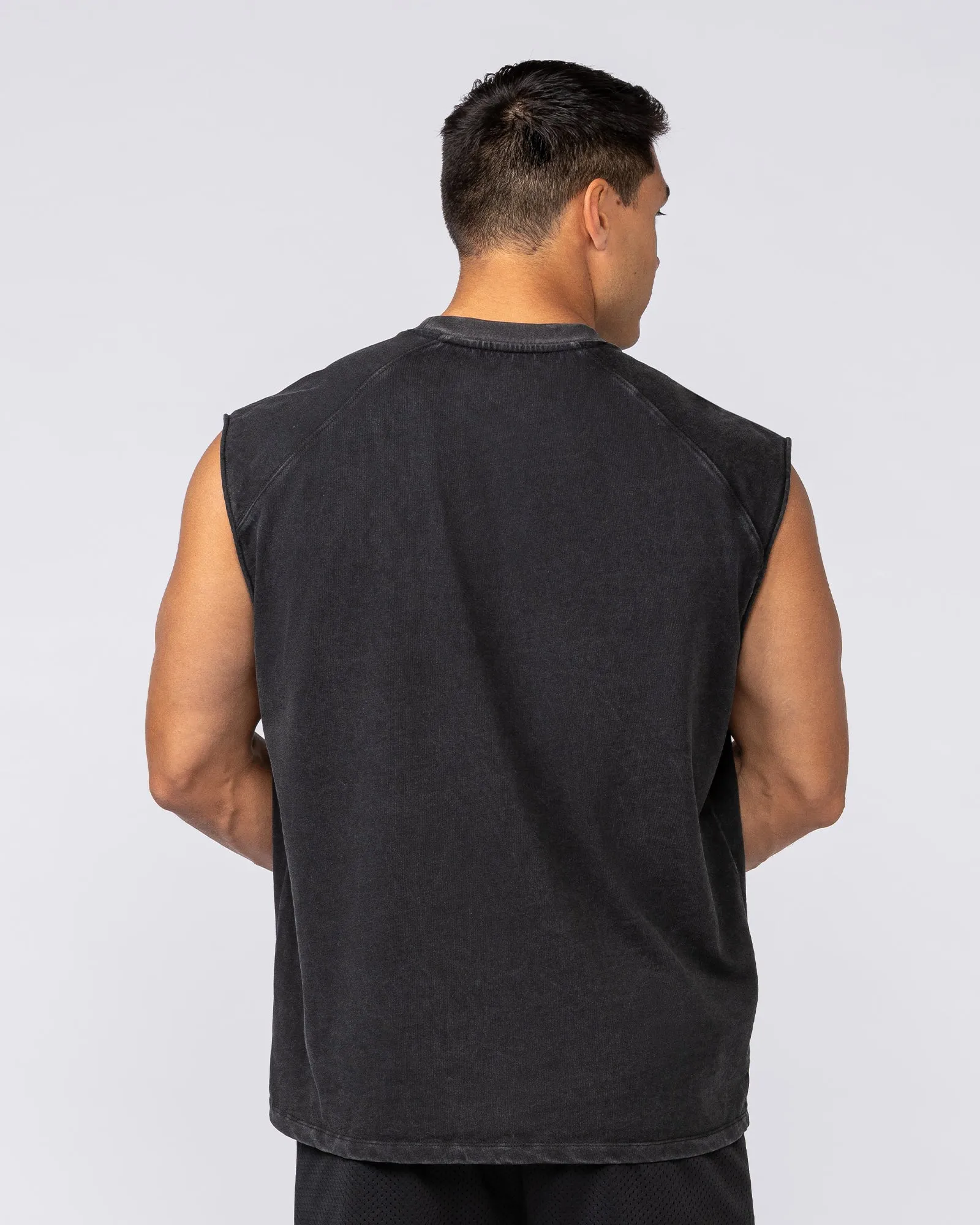 Unleashed Oversized Vintage Boxy Muscle Tank - Washed Black sold by Muscle Nation product image thumbnail 4