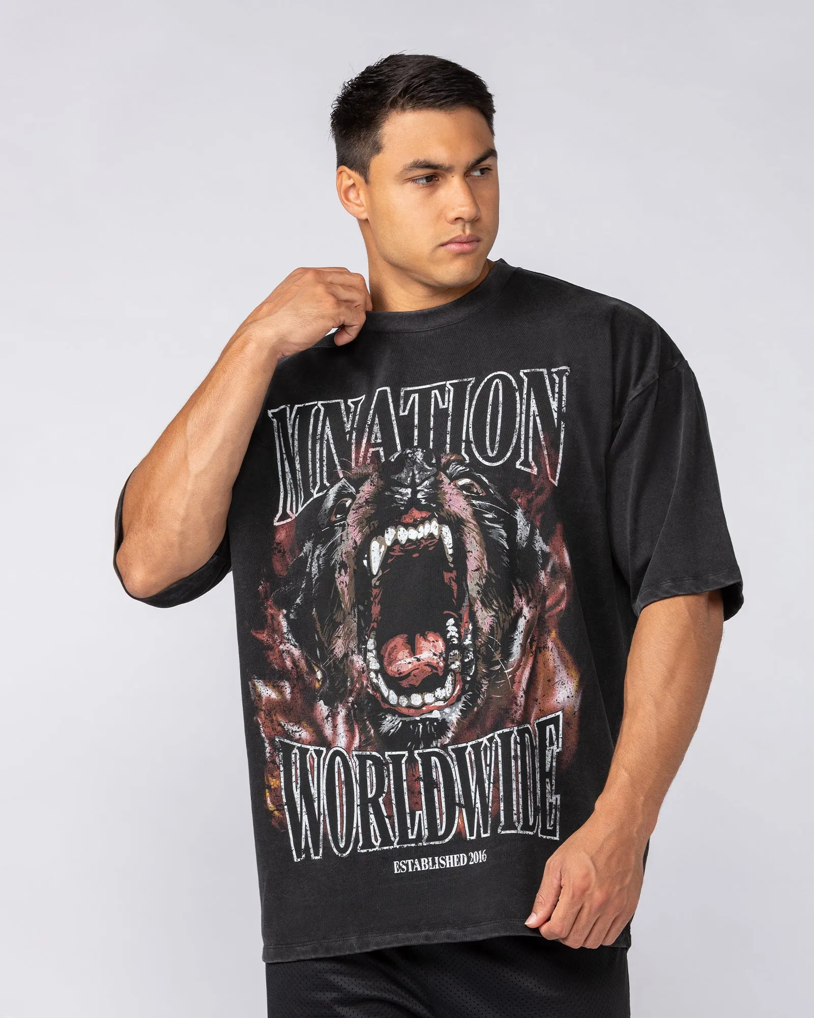 Unleashed Oversized Vintage Tee - Washed Black sold by Muscle Nation product image thumbnail 3