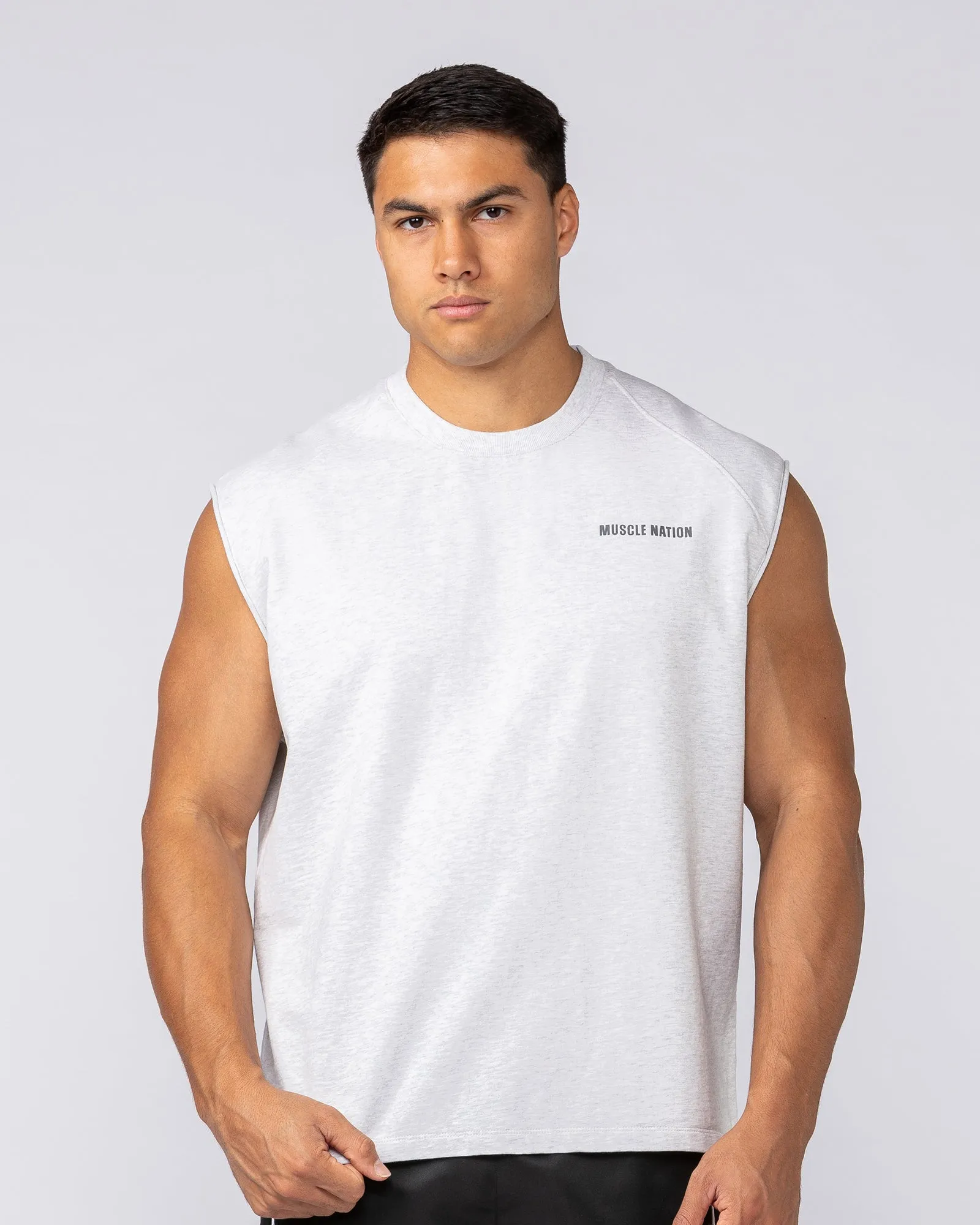 Essential Boxy Muscle Tank - Snow Grey Marl sold by Muscle Nation product image thumbnail 2