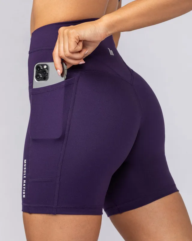 Unrivalled Everyday Pocket Bike Shorts - Dark Purple sold by Muscle Nation
