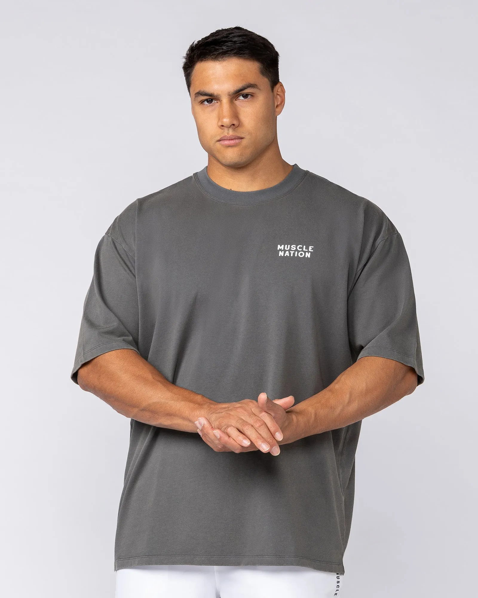 MNation Co Vintage Oversized Tee - Washed Charcoal sold by Muscle Nation product image thumbnail 3