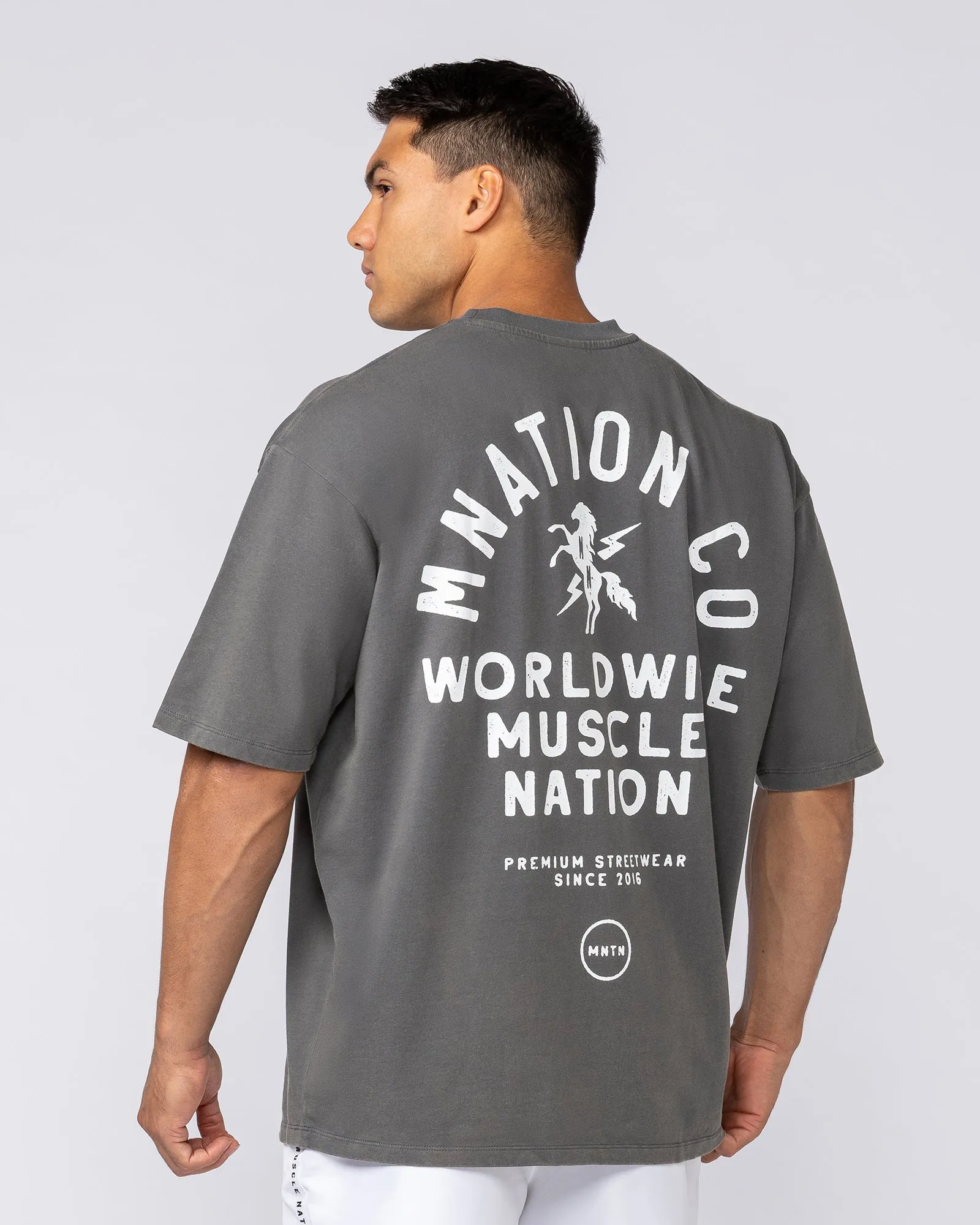 MNation Co Vintage Oversized Tee - Washed Charcoal sold by Muscle Nation product image thumbnail 5